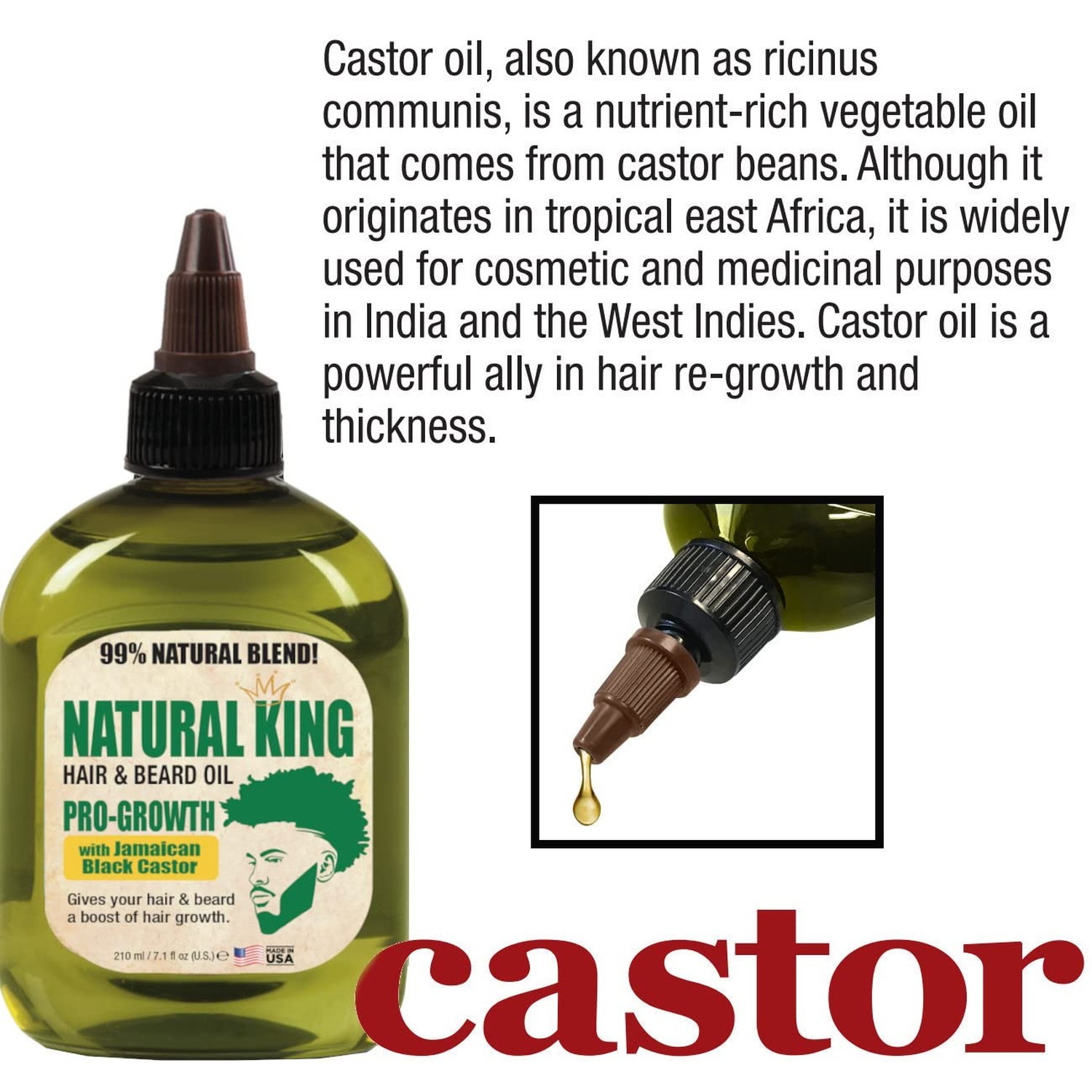 SFC Natural King Pro-Growth Hair & Beard Oil with Jamaican Black Castor Oil 7…