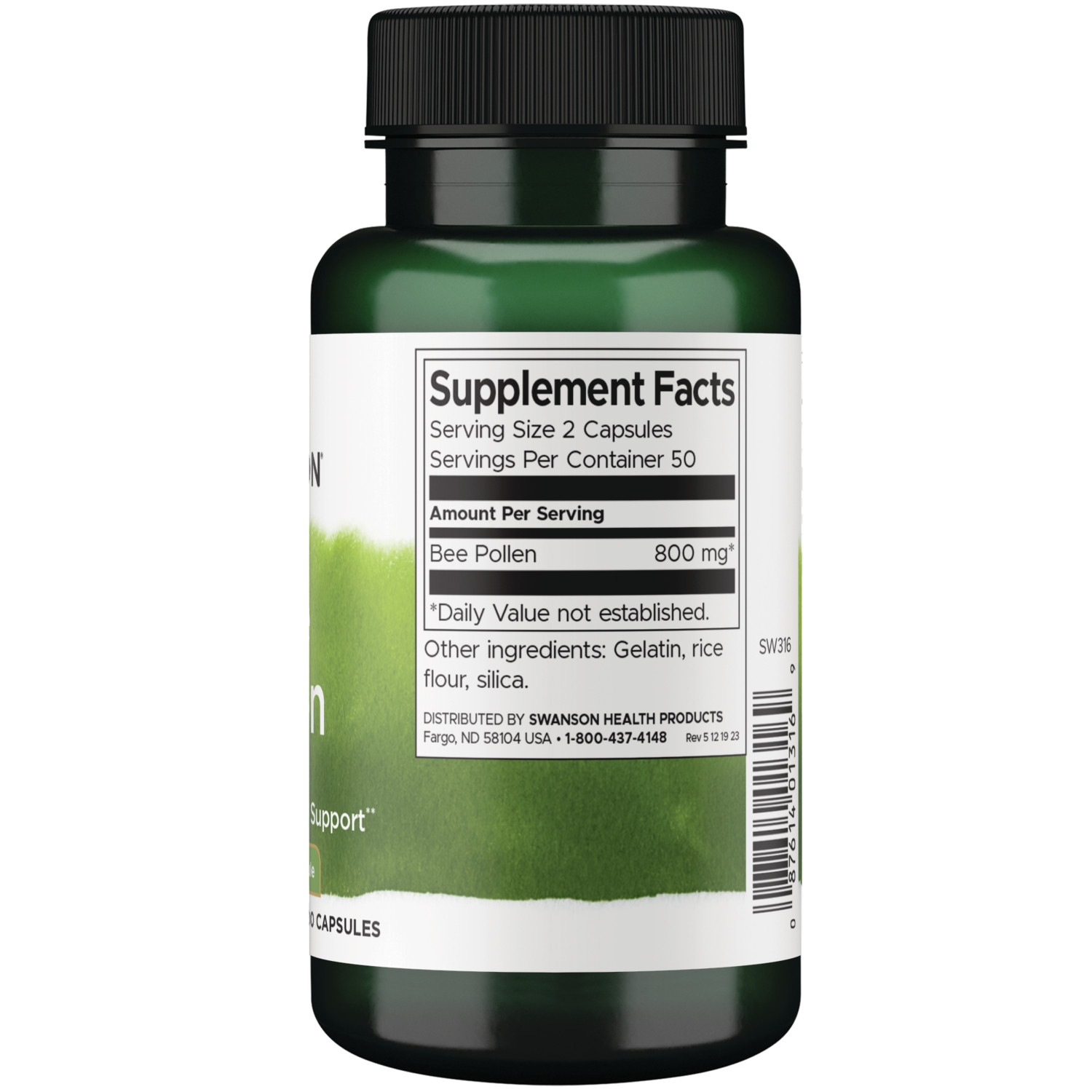 Swanson Bee Pollen Supplement, 400 mg, 300 Capsules
