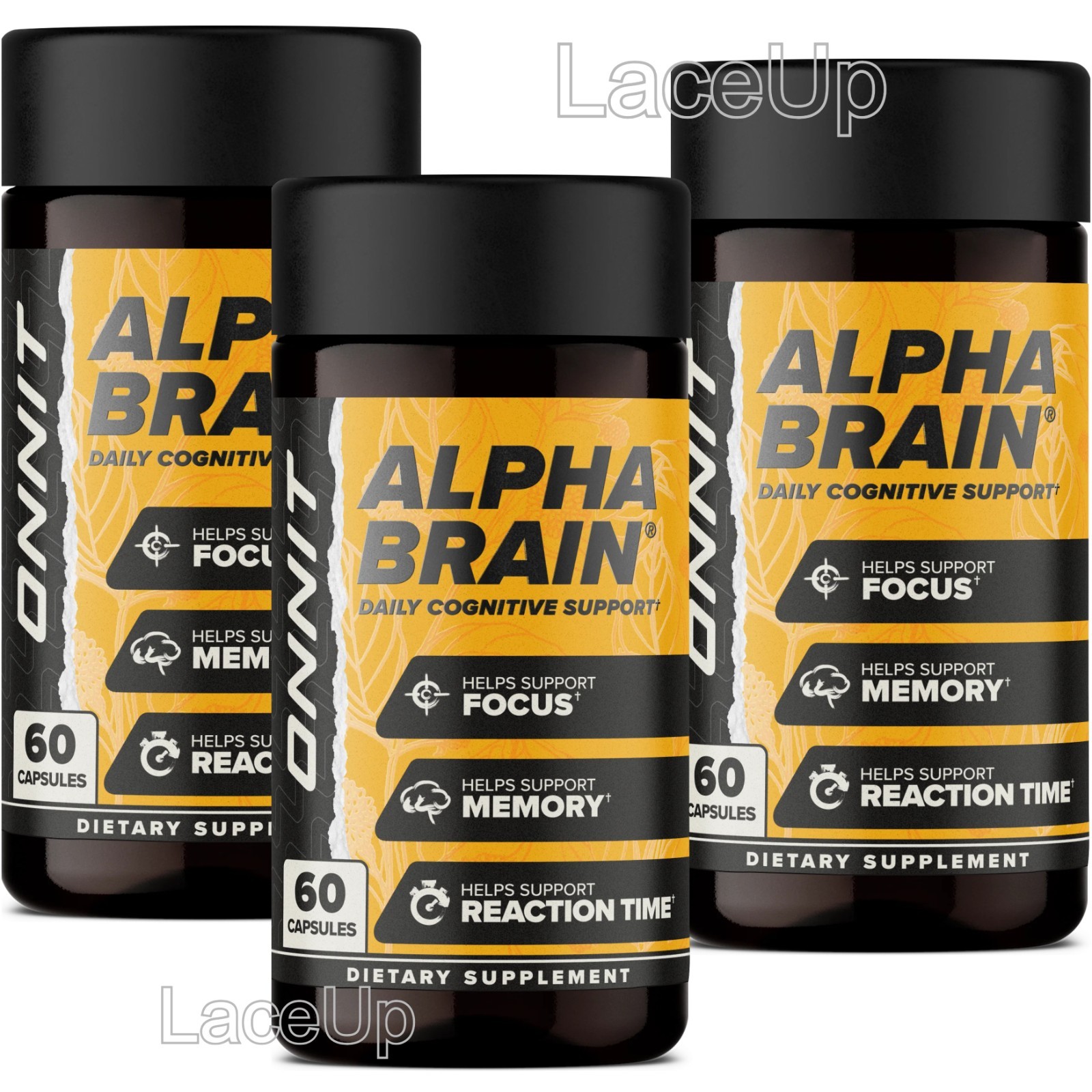 3x – 60 each, 180 Capsules Onnit Alpha Brain Memory and Focus – Expire 2027