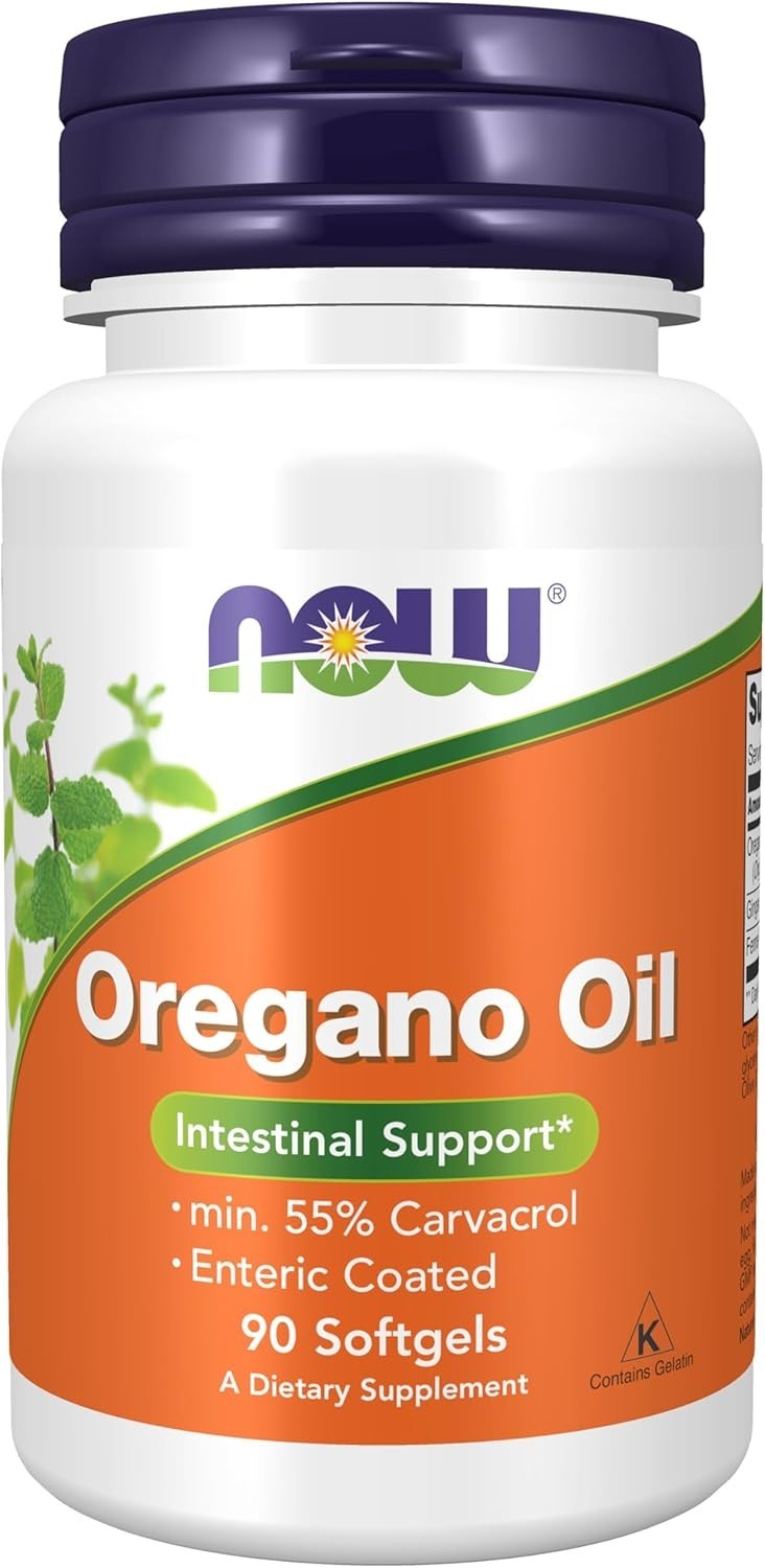 NOW Foods Oregano Oil Softgels 90s – Enteric Coated Digest Support Ginger Fennel