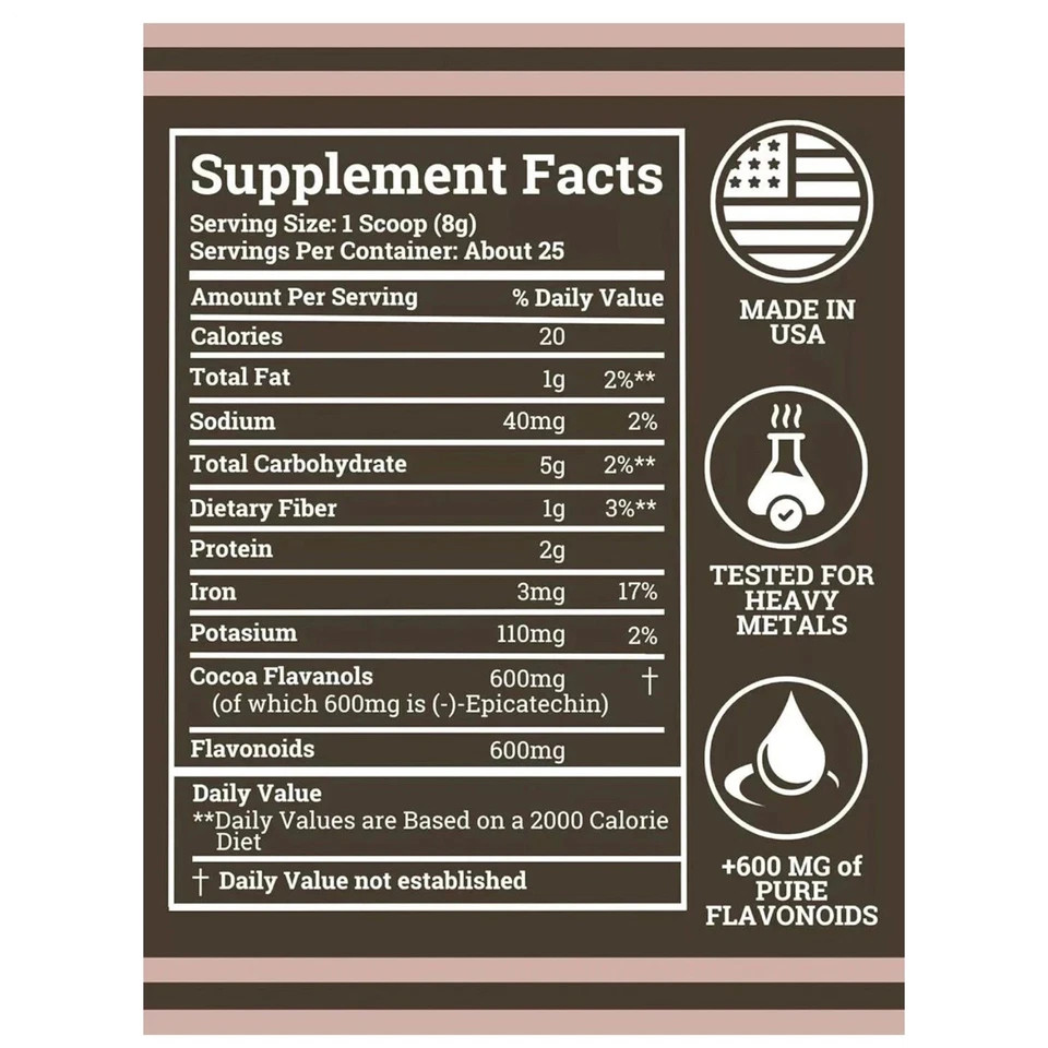 Forest Black 3Pcs High Flavanol Cocoa Powder and Flavonoids Supplements 1200mg