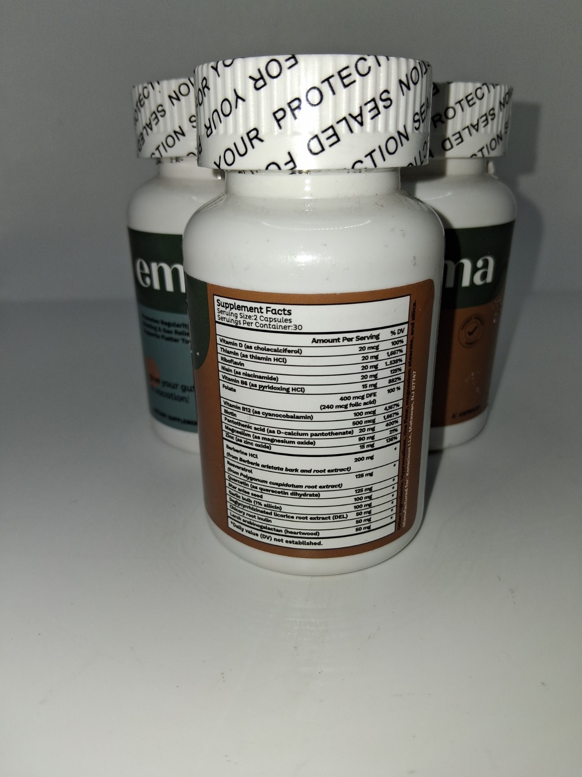 3 Pack Emma Gut Health Supplement 180 Capsules for Bloating Relief & Leaky Gut