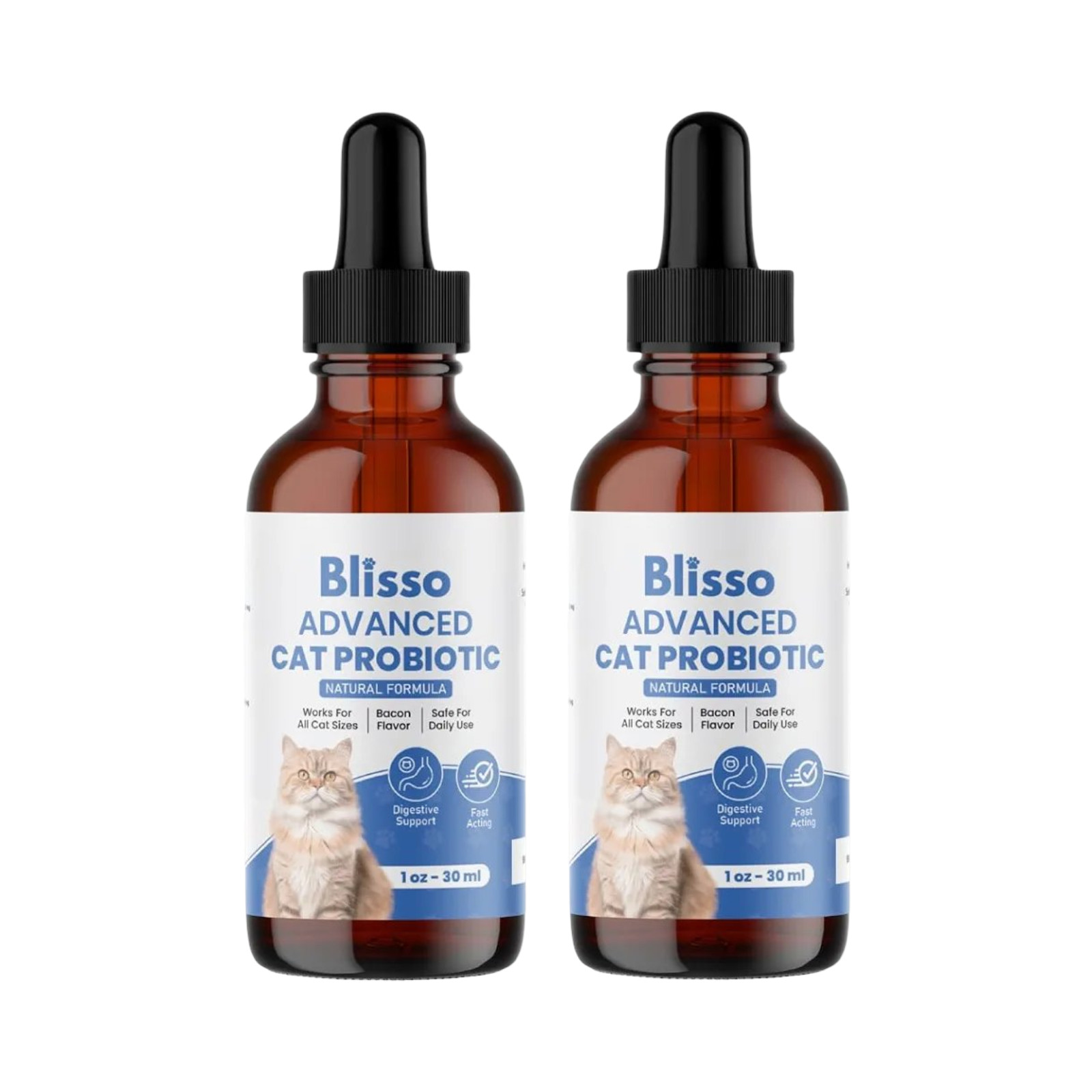 (2-Pack) Blisso Advanced Cat Probiotic Drops – Digestive Support Liquid Drops