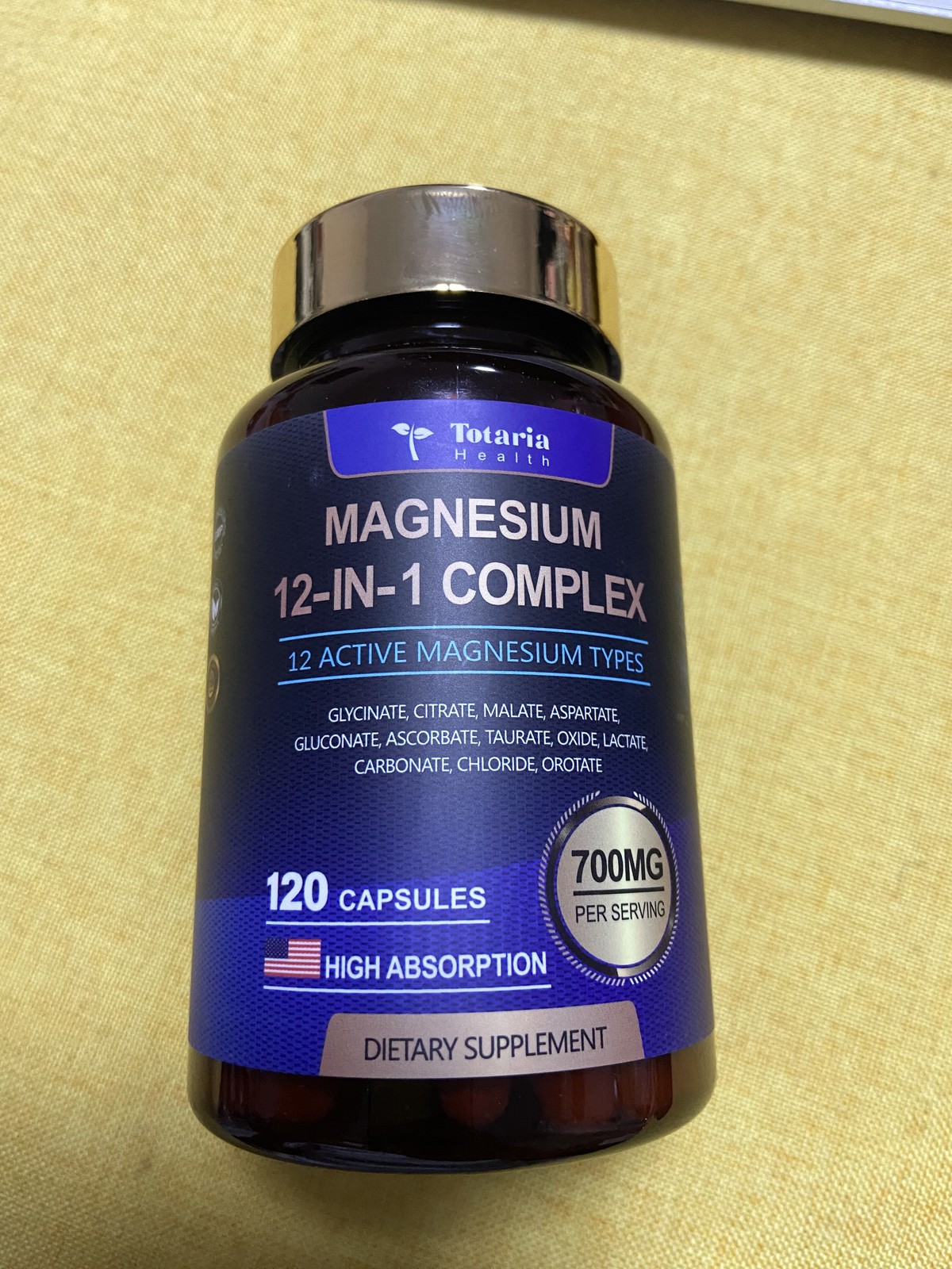 1/2/3-bottle Totaria Magnesium 12-in-1 Complex 700mg Daily Mineral Nutrient