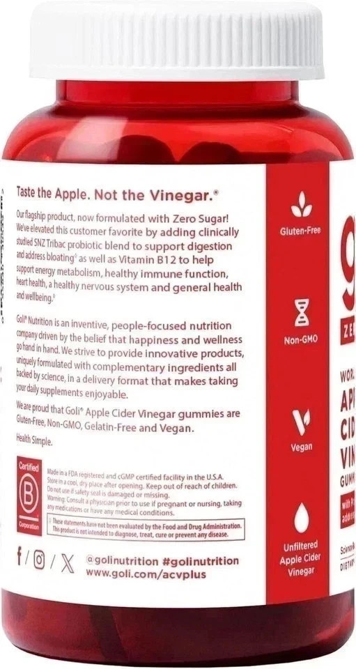 3 Bottles Goli Zero Sugar Best Seller Trio Set Gummies, 60 Counts Per Bottle US