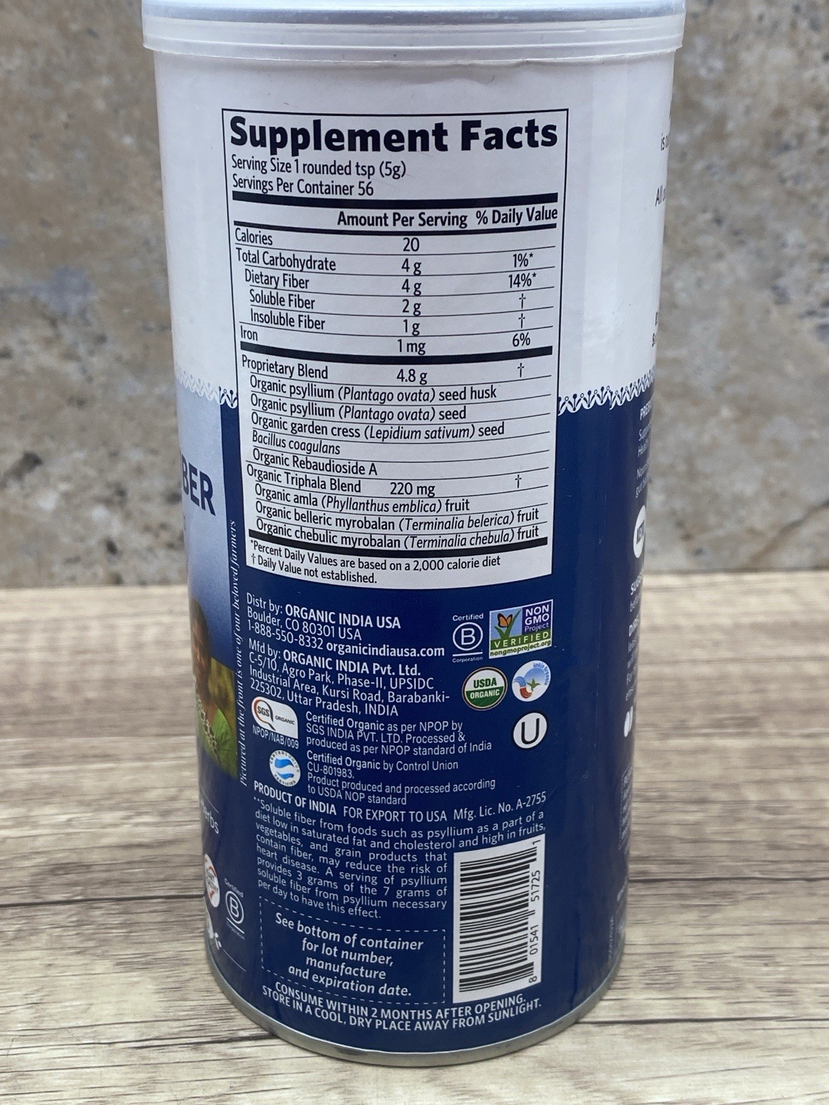 Organic India Psyllium Pre & Probiotic Fiber Original Flavored 10 oz 283.5 g
