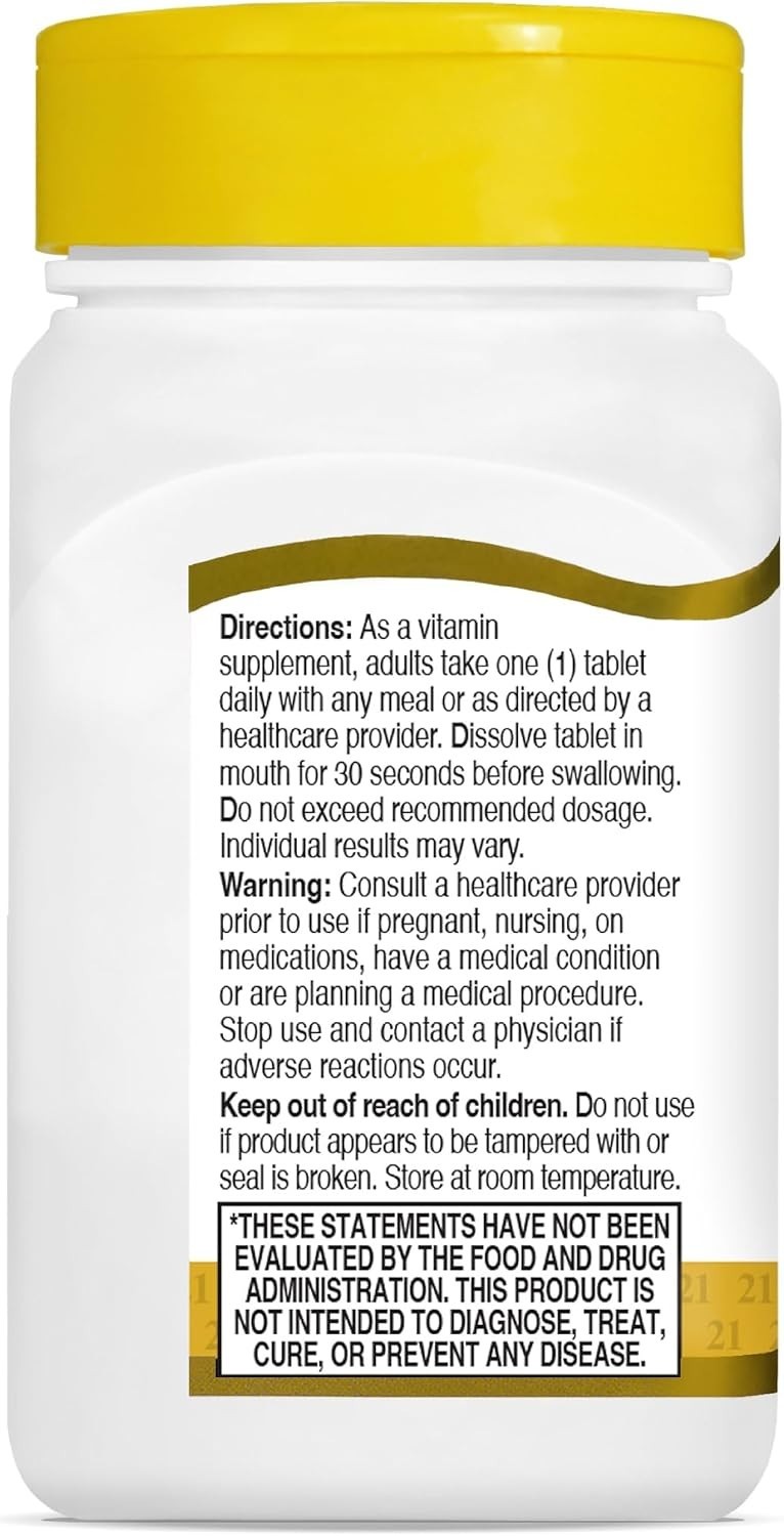 Cherry Flavor B-12 2500 mcg Tablets – Quick Dissolve for Natural Energy, 110 Ct