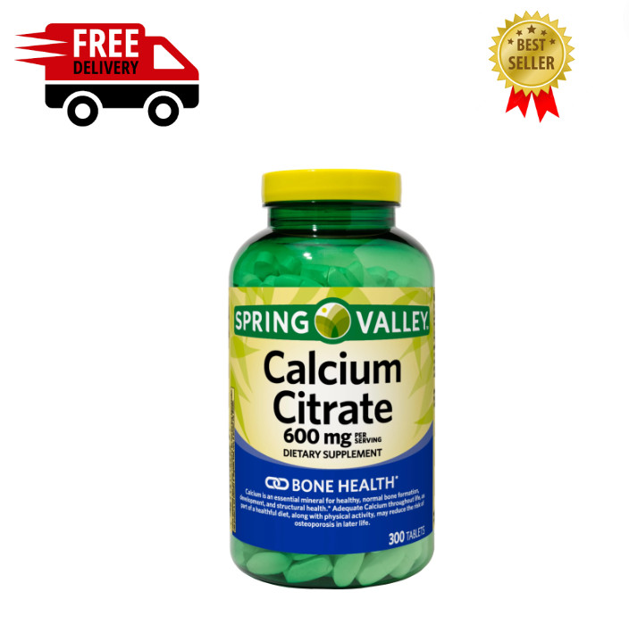 Spring Valley Calcium Citrate Tablets Dietary Supplement 600 Mg 300 Count