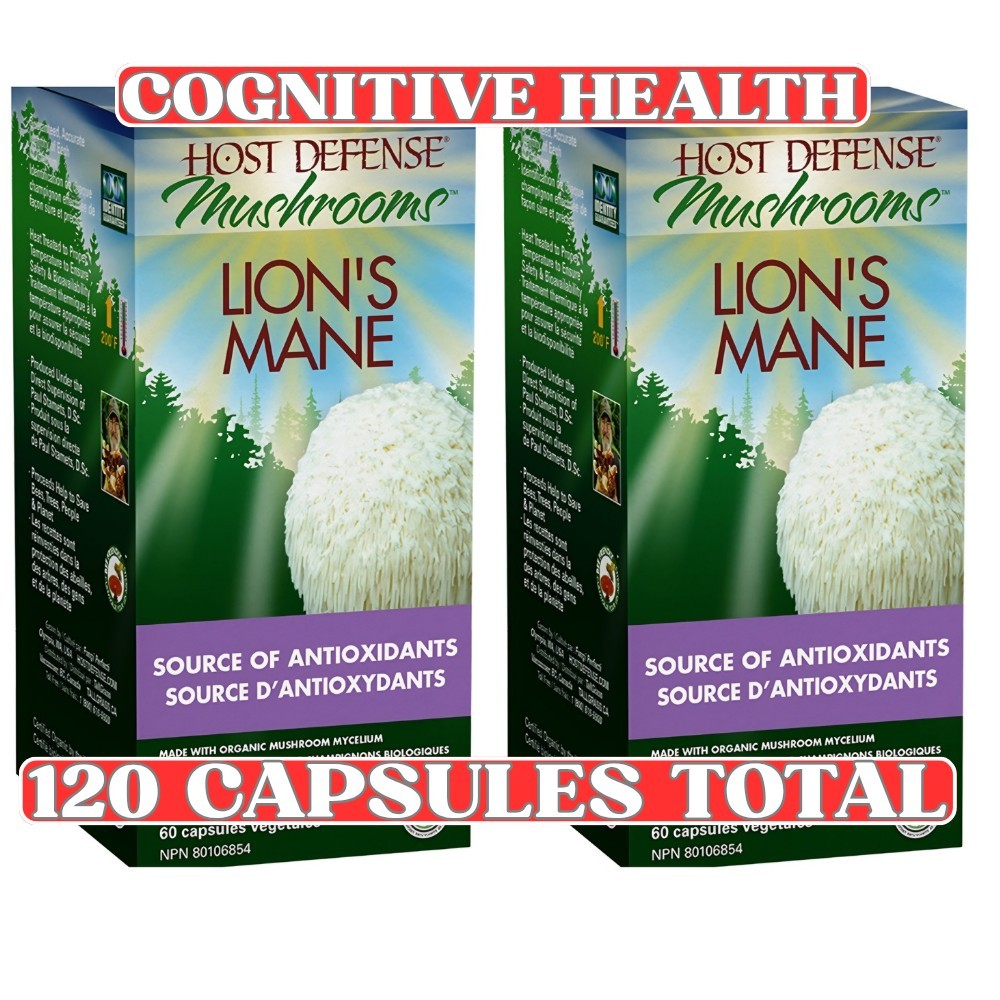 Host Defense Lion’s Mane Mushroom 2-Pack 120 Vegetarian Capsules