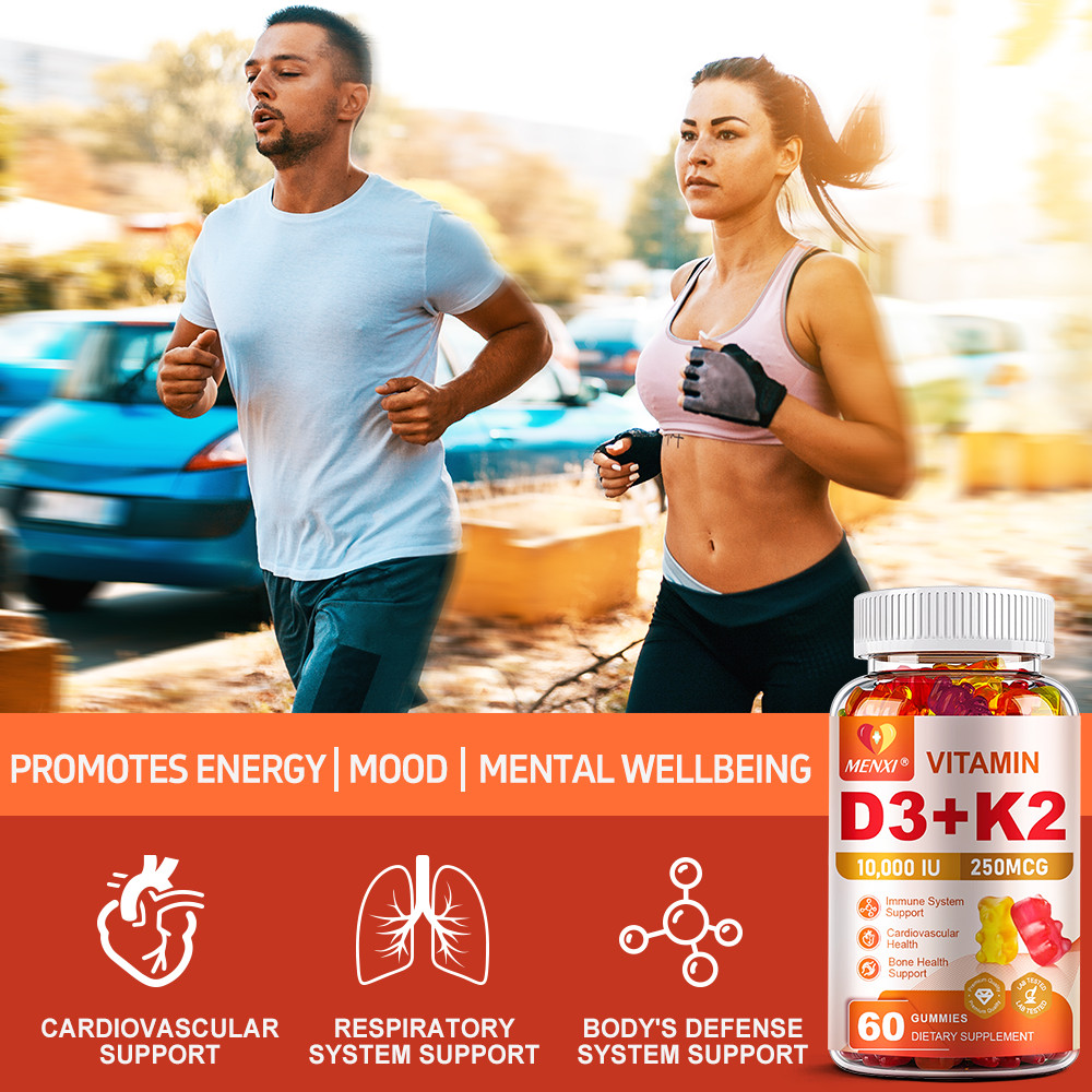 MENXI Vitamin D3 K2 Gummies – 60 Count – Supports Healthy Bone Heart
