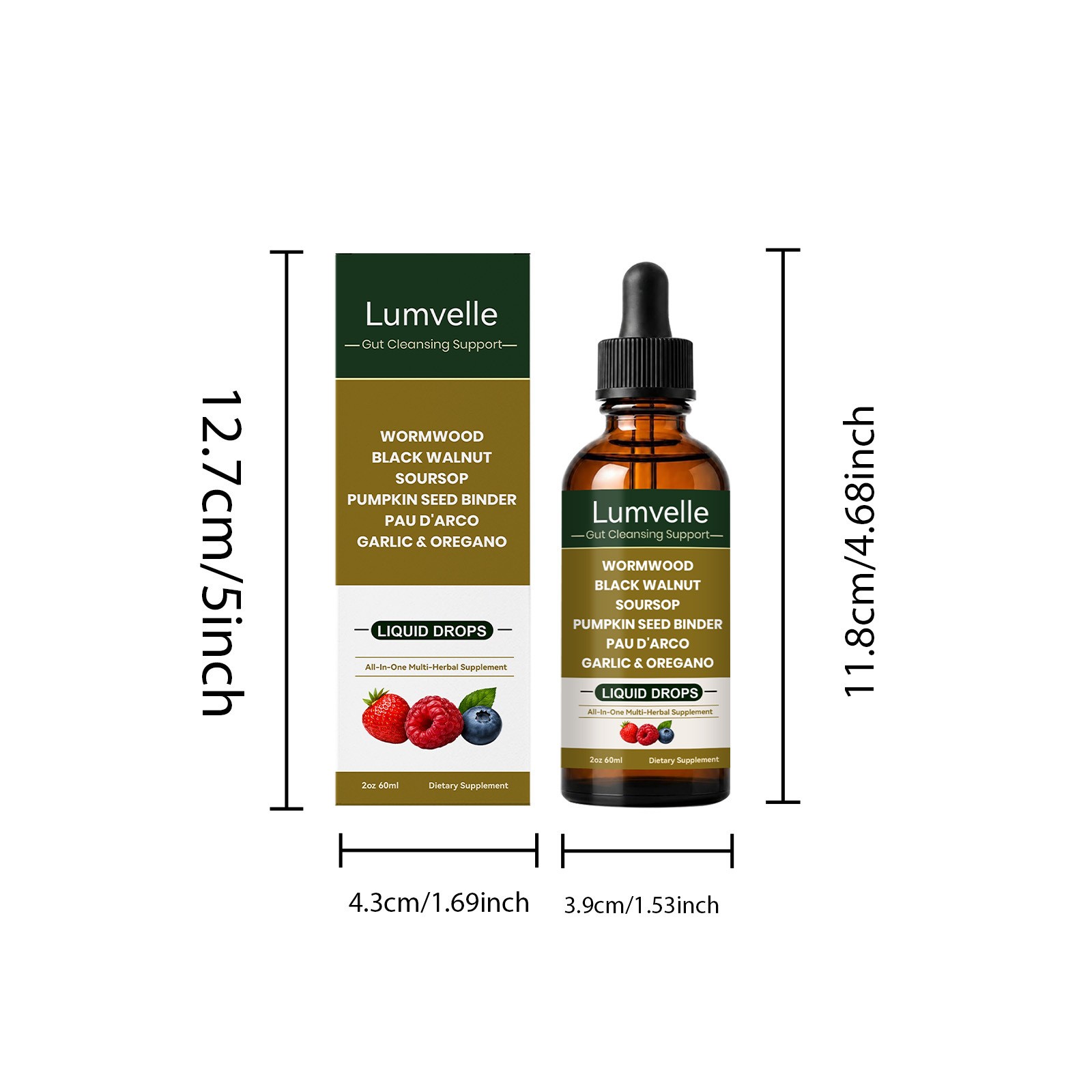 LUMVELLE Wild Harvested Wormwood Herbal Liquid Botanical Supplement Drops 60ML
