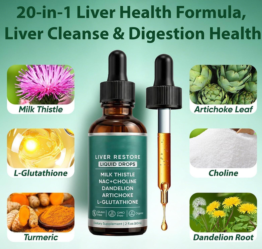 Support Supplement Purelia Liver Restore Drops Complete Liver Detox 60ml
