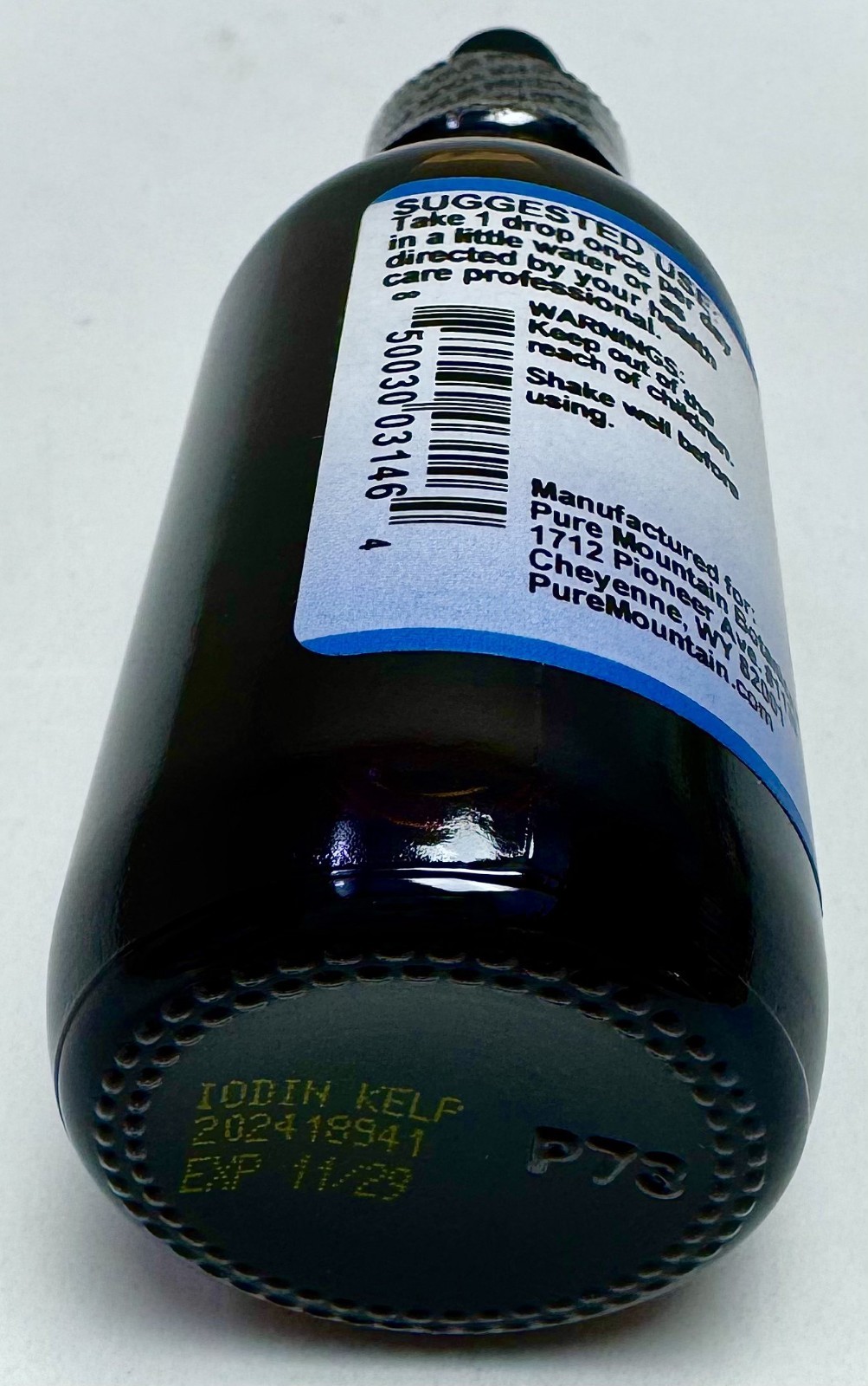 Pure Mountain Liquid Iodine Supplement /w Kelp 2oz 150mcg Organic Kosher SEALED