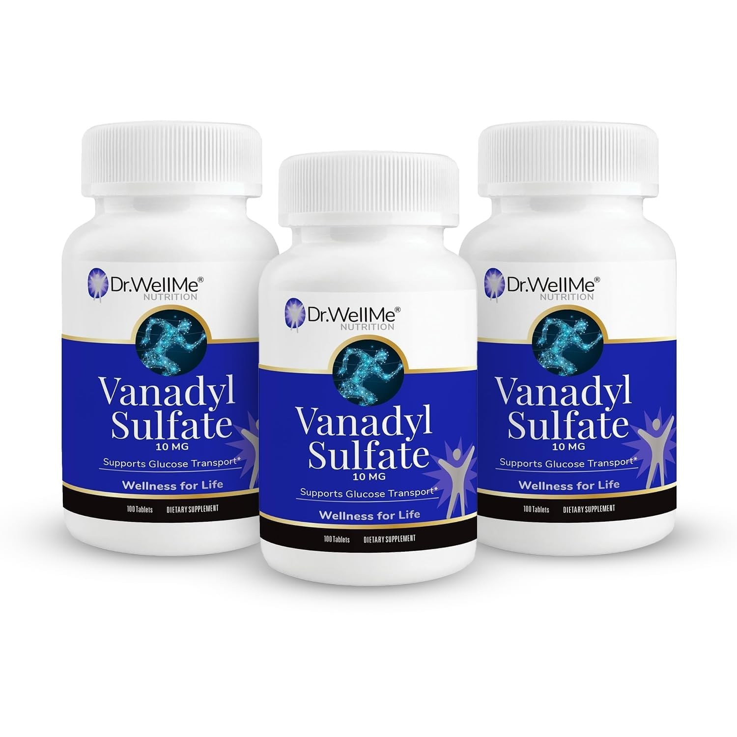 Vanadyl Sulfate 10mg Supplement 100 Tablets 3-Pack Blood Sugar Level Support Aid