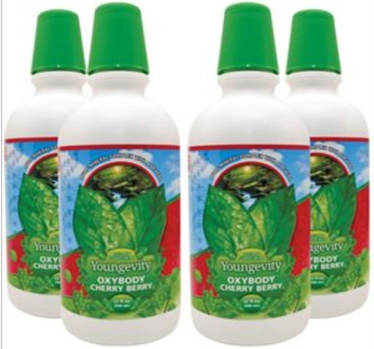 Youngevity Plan1x Oxybody Cherry Berry 32 fl oz 4 Pack Dr Wallach Free Shipping