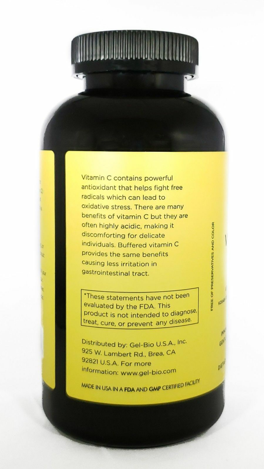 [GEL BIO] Mild Vitamin C 1500mg Kosher Certified Vitamin C + Calcium – 500 caps