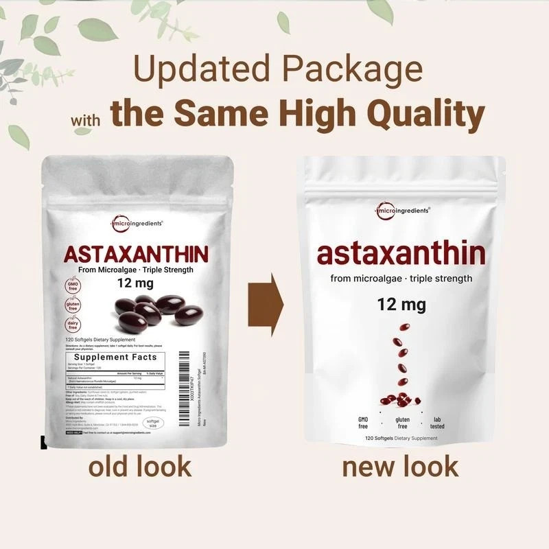 Astaxanthin 12mg, 120 Softgels | Supports Eye & Joint Health Supplement