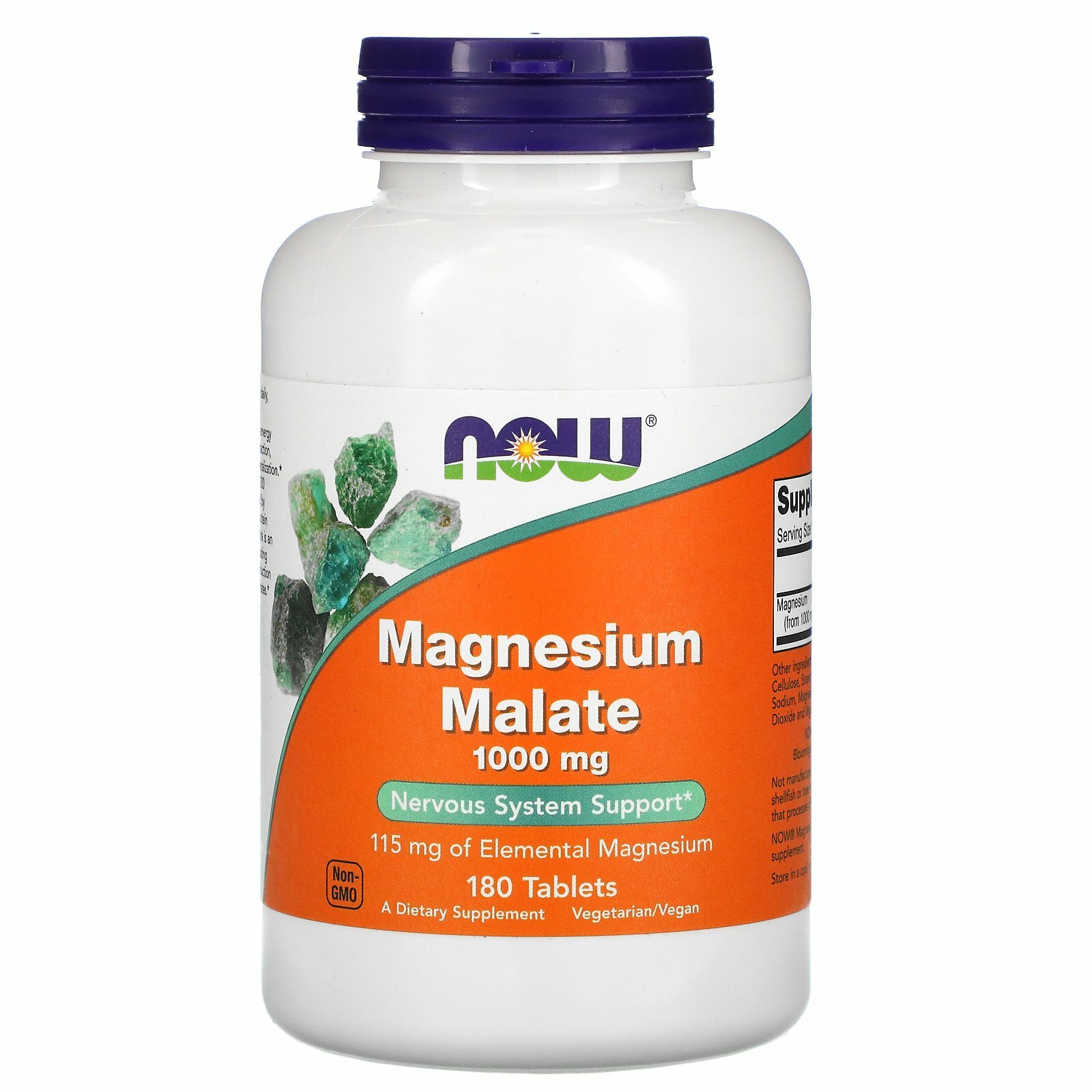 Now Foods Magnesium Malate 1 000 mg 180 Tablets GMP Quality Assured, Vegan,