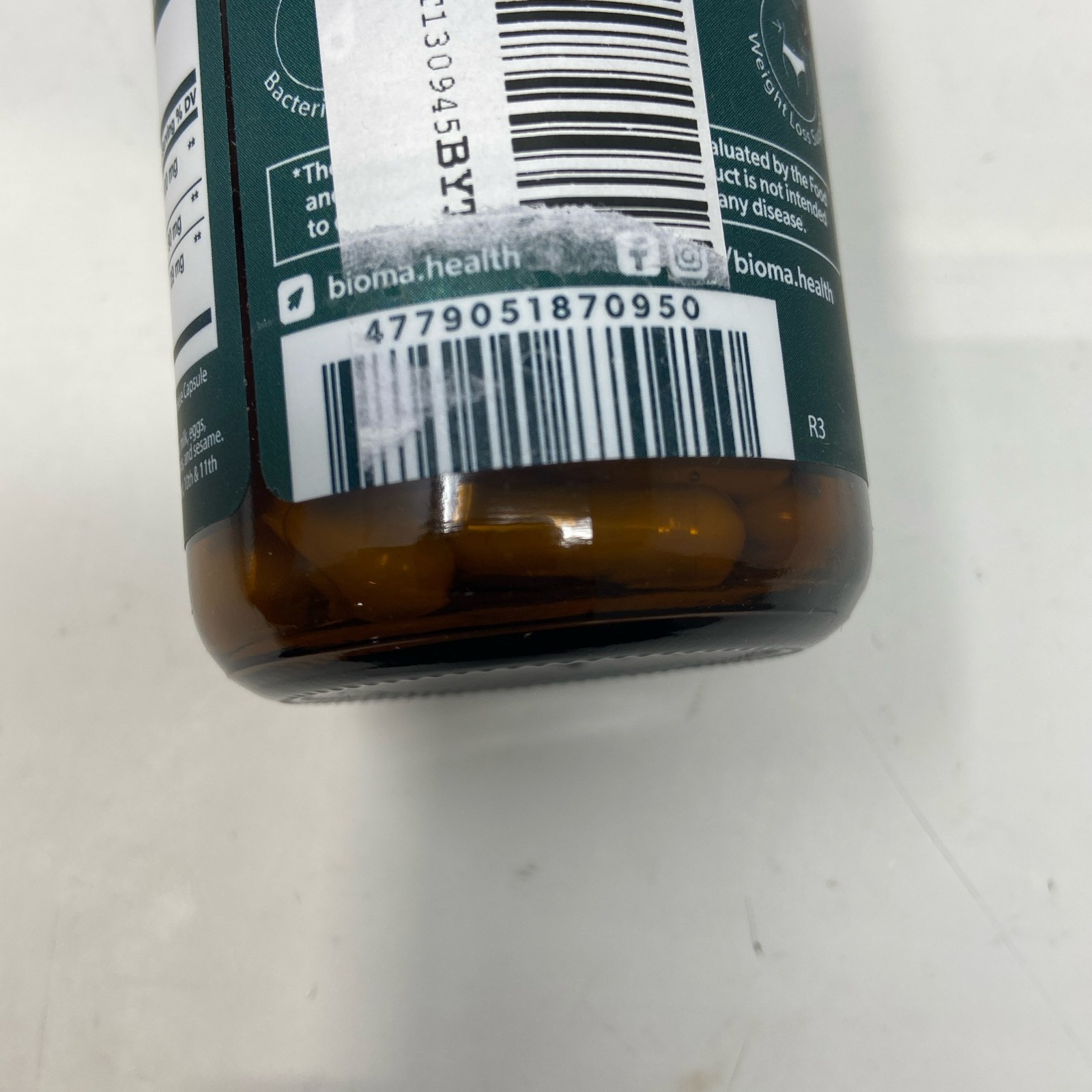 BIOMA Probiotics 60 Vegan Caps 3-Pack, Amber Glass Bottles