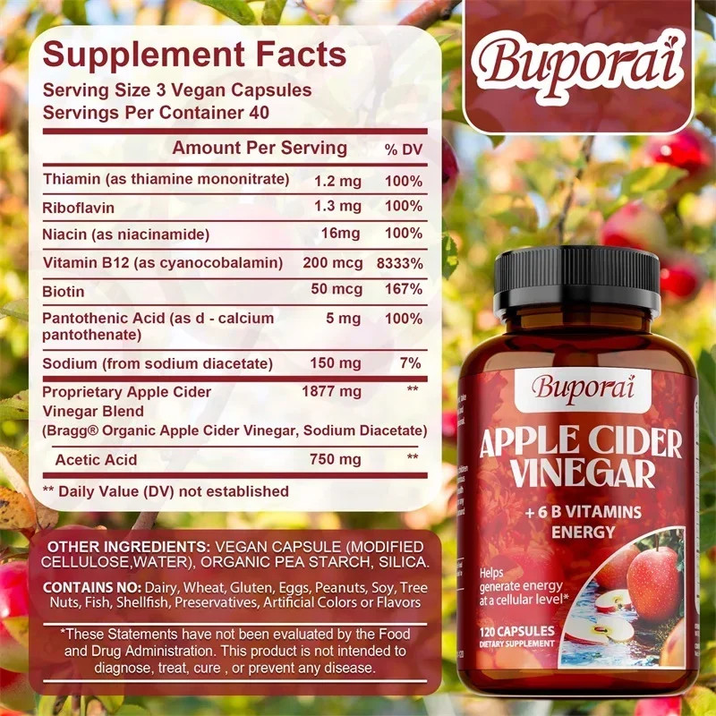Apple Cider Vinegar 120pcs – Reduces Bloating, Promote Digestive & Immune Health
