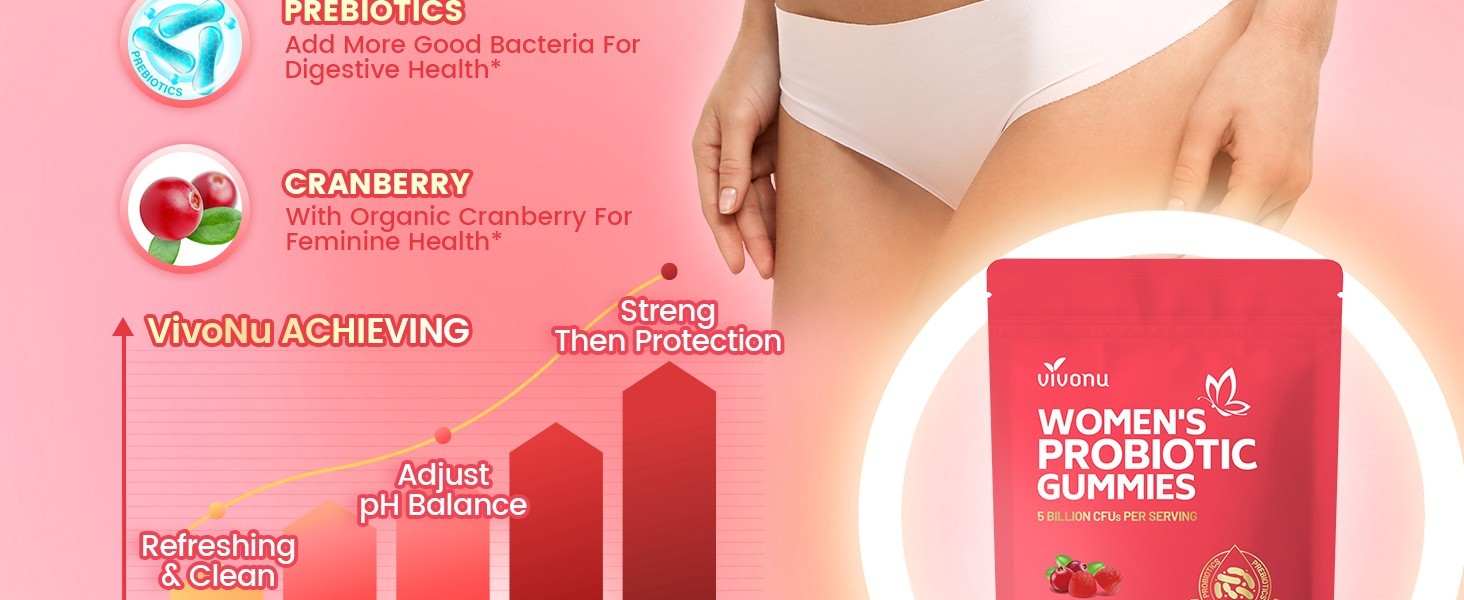 Vaginal Probiotics for Women, Feminine Balance pH Gummies 60pcs/1bag