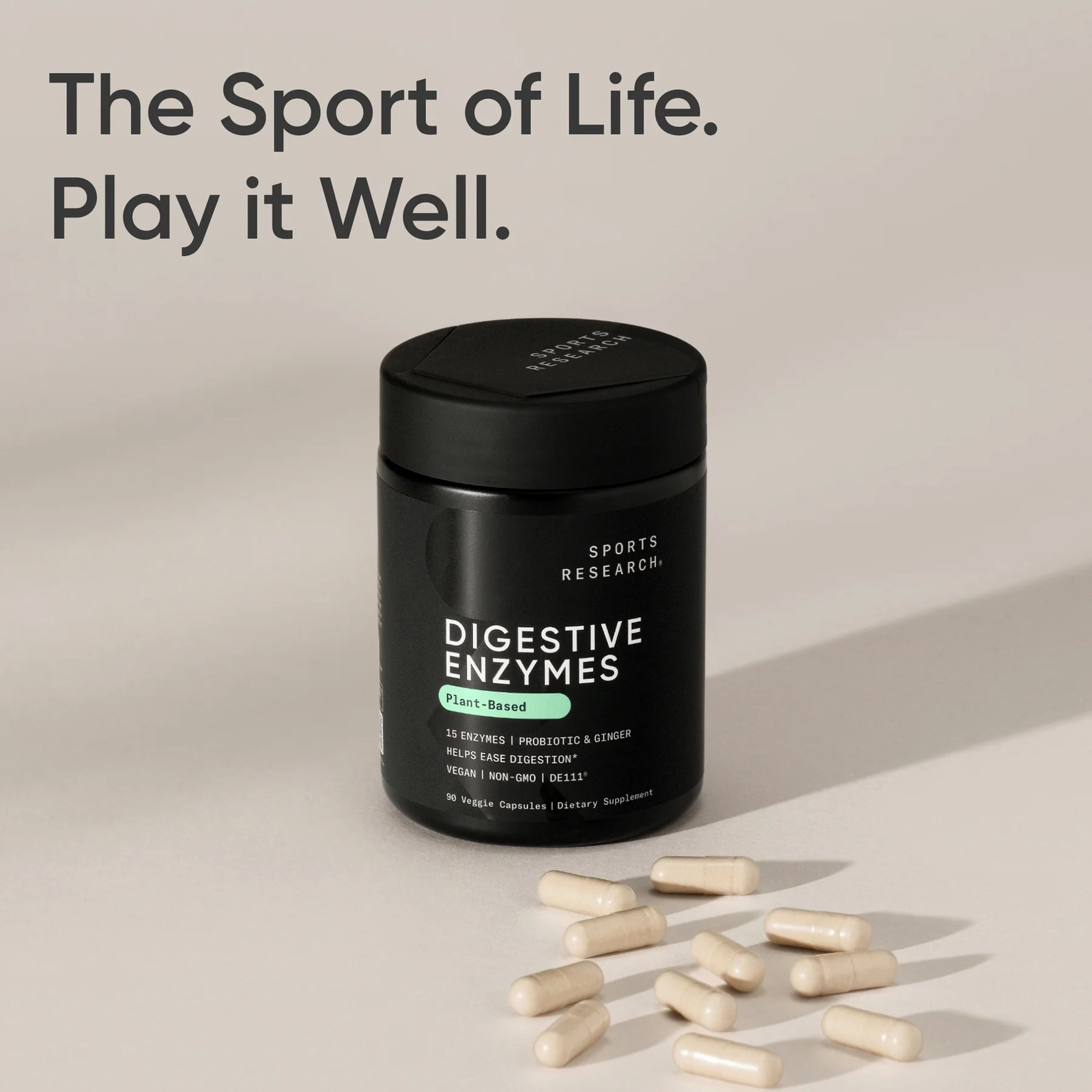 ® Digestive Enzymes with Probiotics & Ginger – Plant Based Vegan Certified Non-G