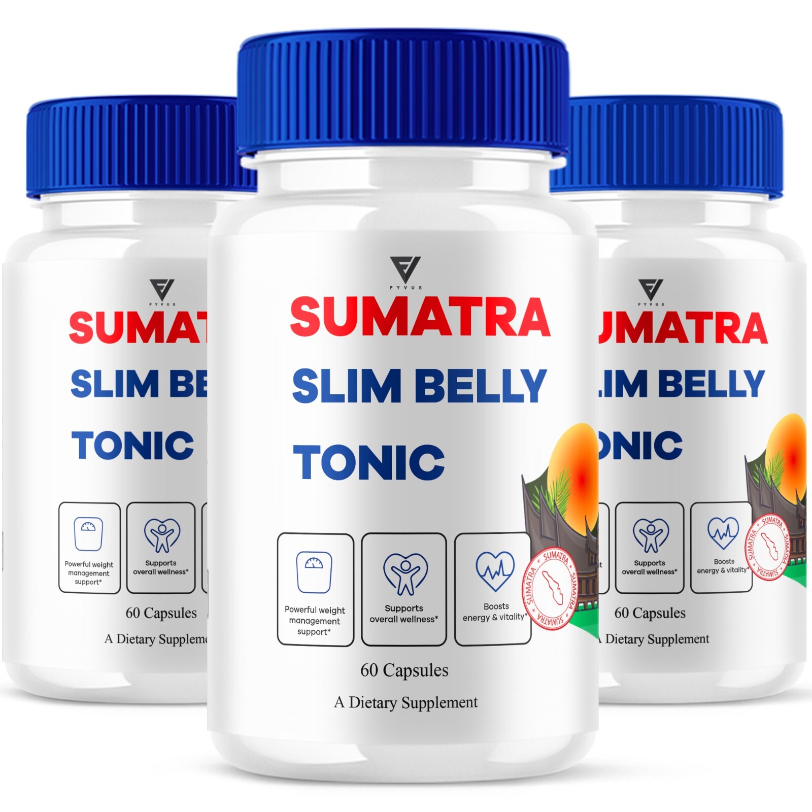 (3 Pack) Sumatra Slim Belly Tonic Capsules, Sumatra Advanced (180 Capsules)