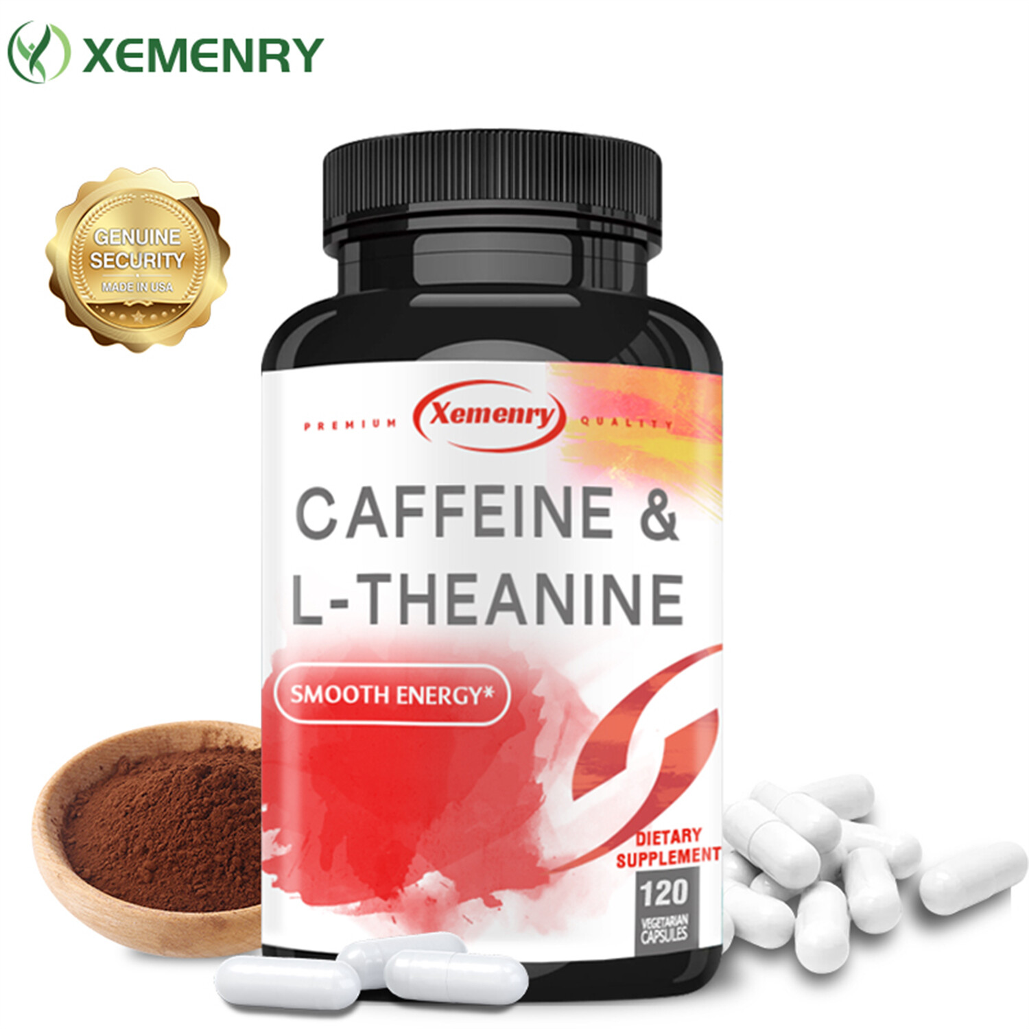 Caffeine & L-Theanine 150mg – Brain Booster Supplement, Energy Support, Relax