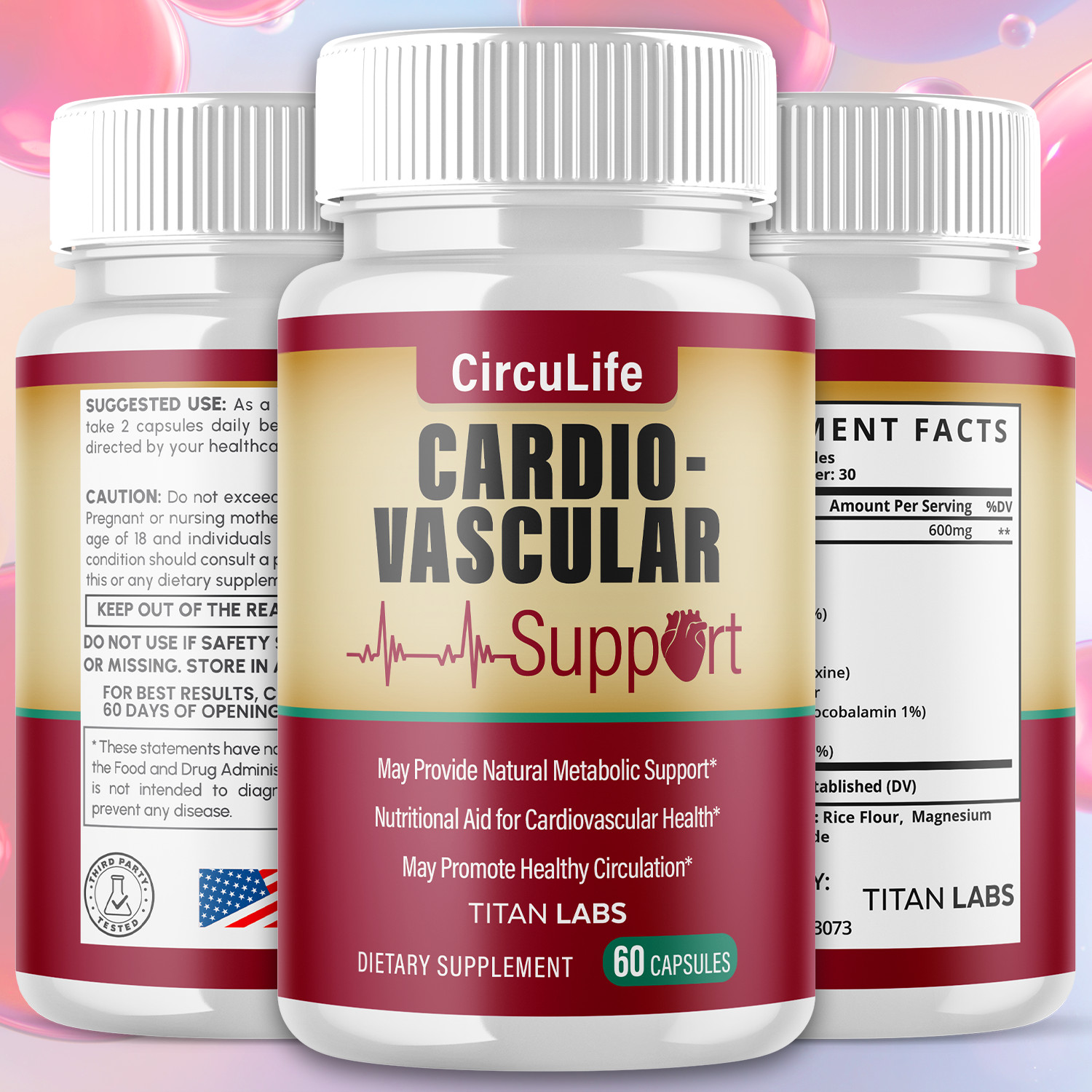 (5 Pack) Circulife Advanced Blood Support Vitamin Formula Circu Life 300 Capsule