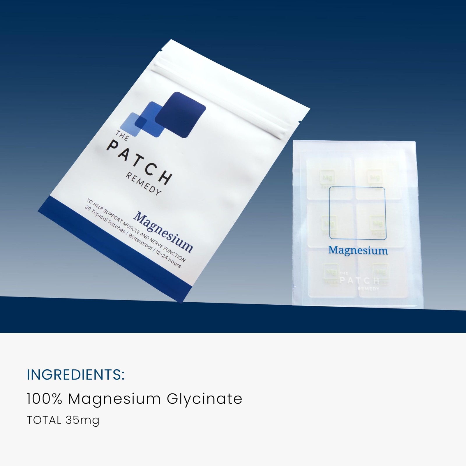 The Patch Remedy Magnesium | Glycinate | 30 Count (Pack of 1)