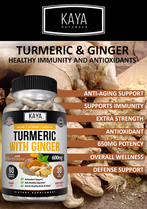 (2 Pack) Turmeric Curcumin with Ginger + Black Pepper, Joint Pain Maxx Strength