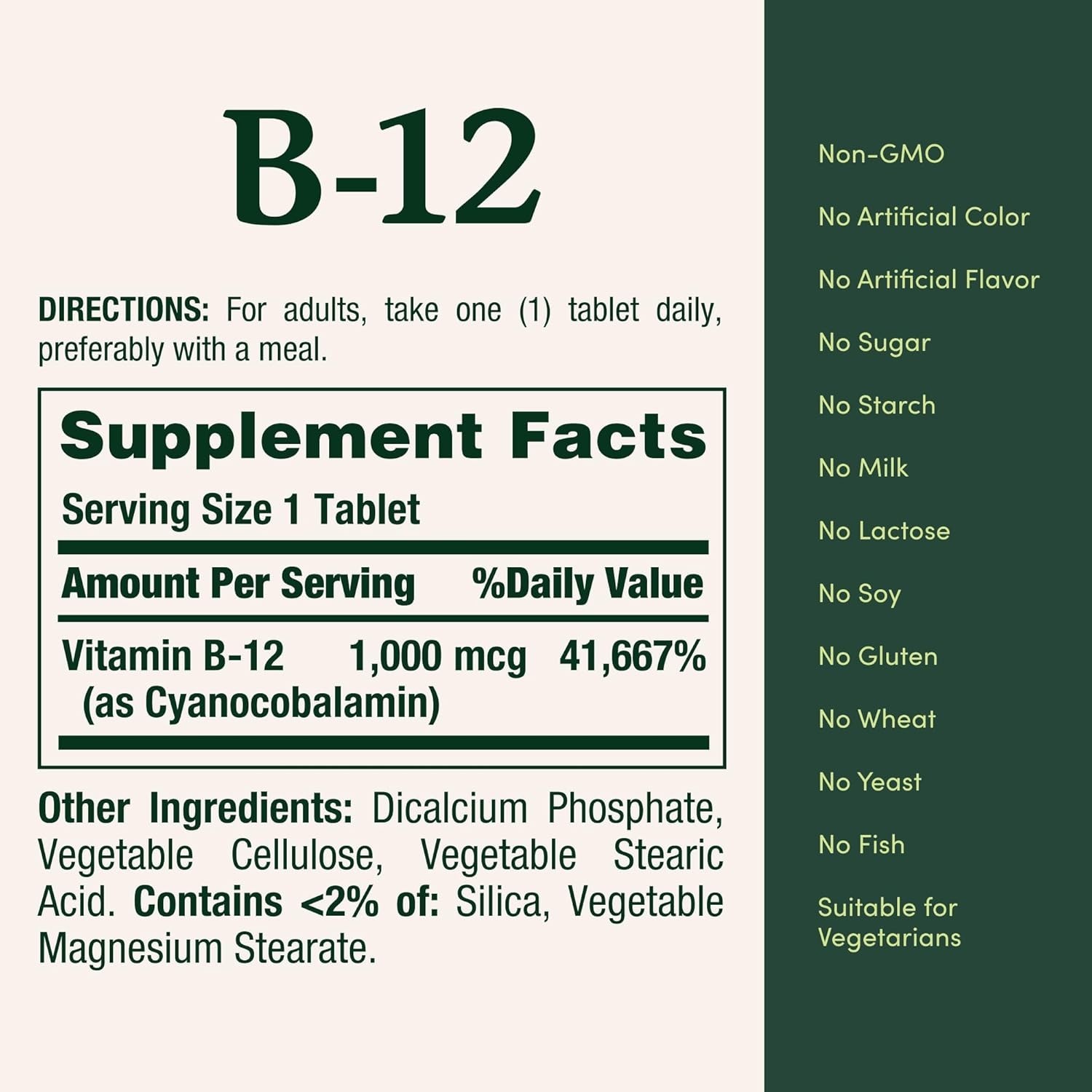 Nature’s Bounty Vitamin B12 1000 mcg 200 Tablets Energy Metabolism Supplement