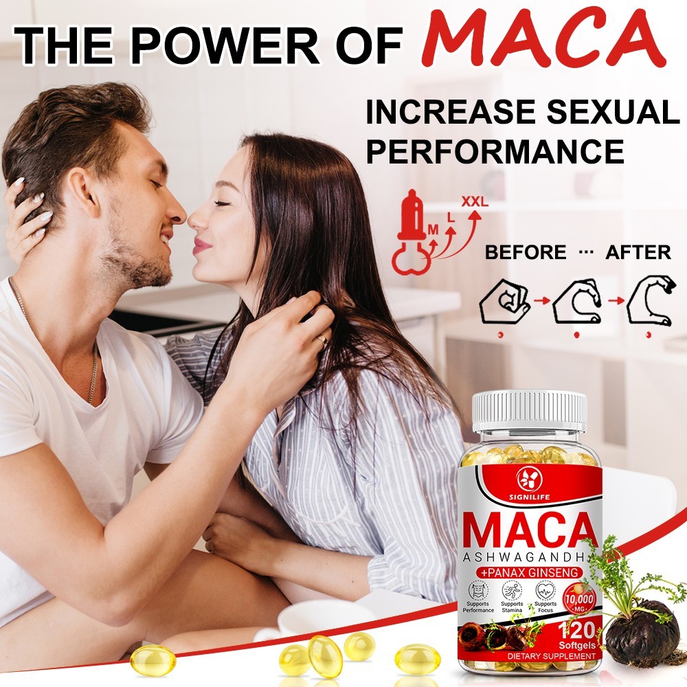 Organic Maca Root + Panax Ginseng 10000mg, Peruvian Maca Extract for Men & Women