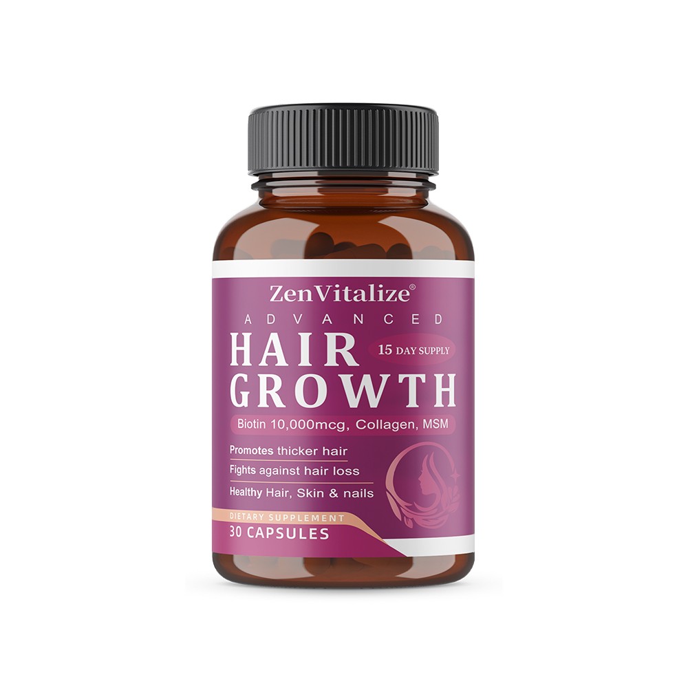 Advanced Hair Growth Supplement for Stronger Hair, Skin & Nails 30/60/120 Caps
