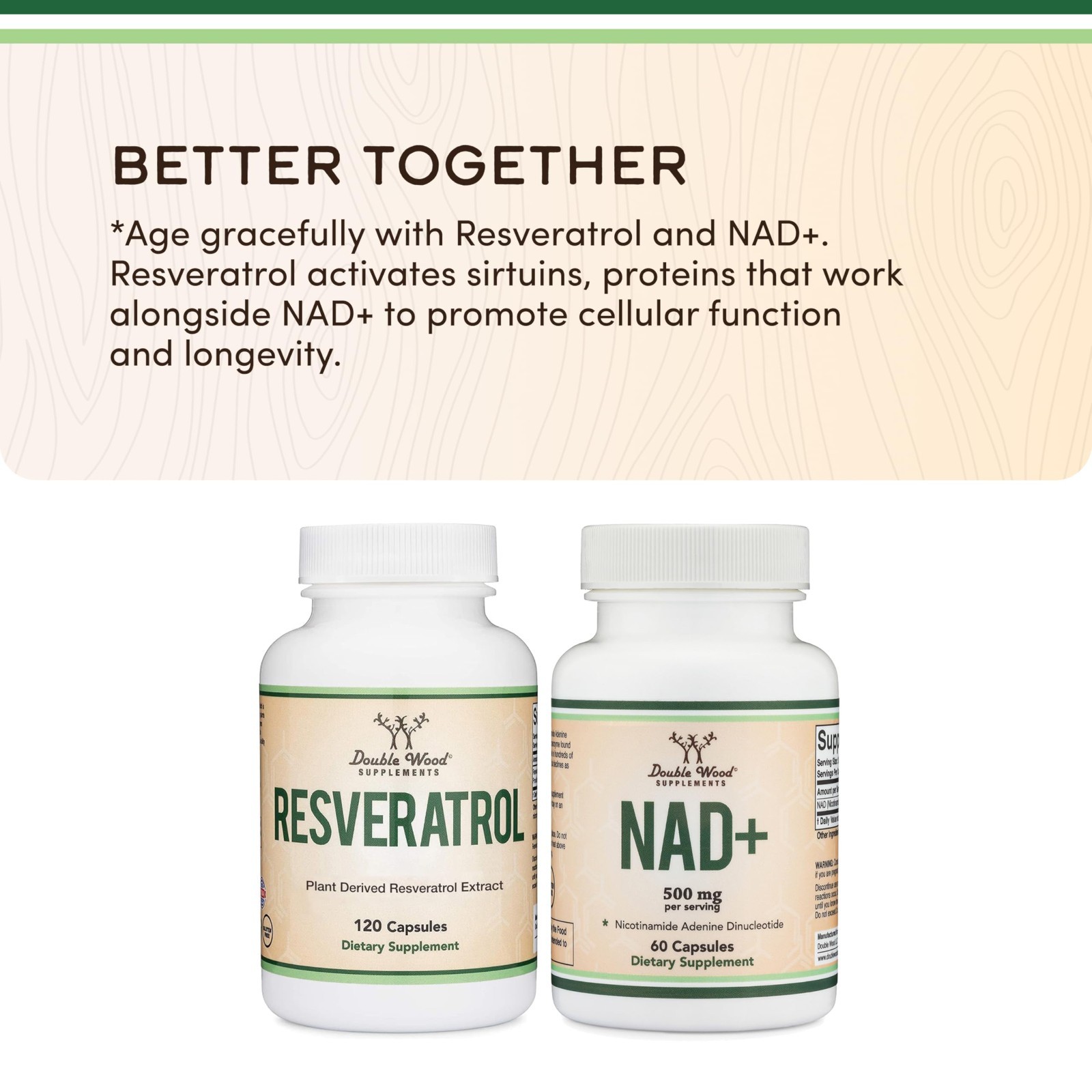 NAD+ Anti-Aging & Cell Regeneration Supplement | 500mg Pure NAD Plus, Vegan, Non