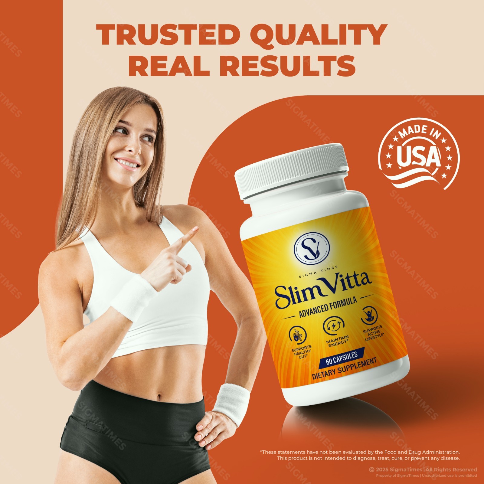 SlimVitta Capsules, Slim Vitta Supplement Pills for Natural Weight Loss 60ct