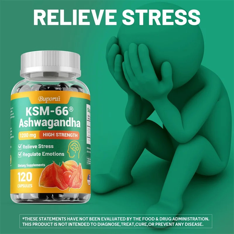 KSM-66 Ashwagandha 120pcs – Deep Sleep, Reduce Stress, Improve Brain Function
