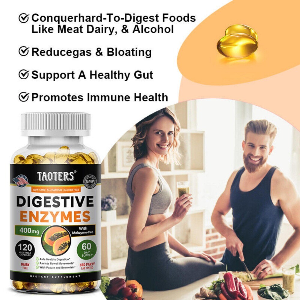 Digestive Enzyme Complex Premium Multi-Strain Probiotics with Papain & Bromelain