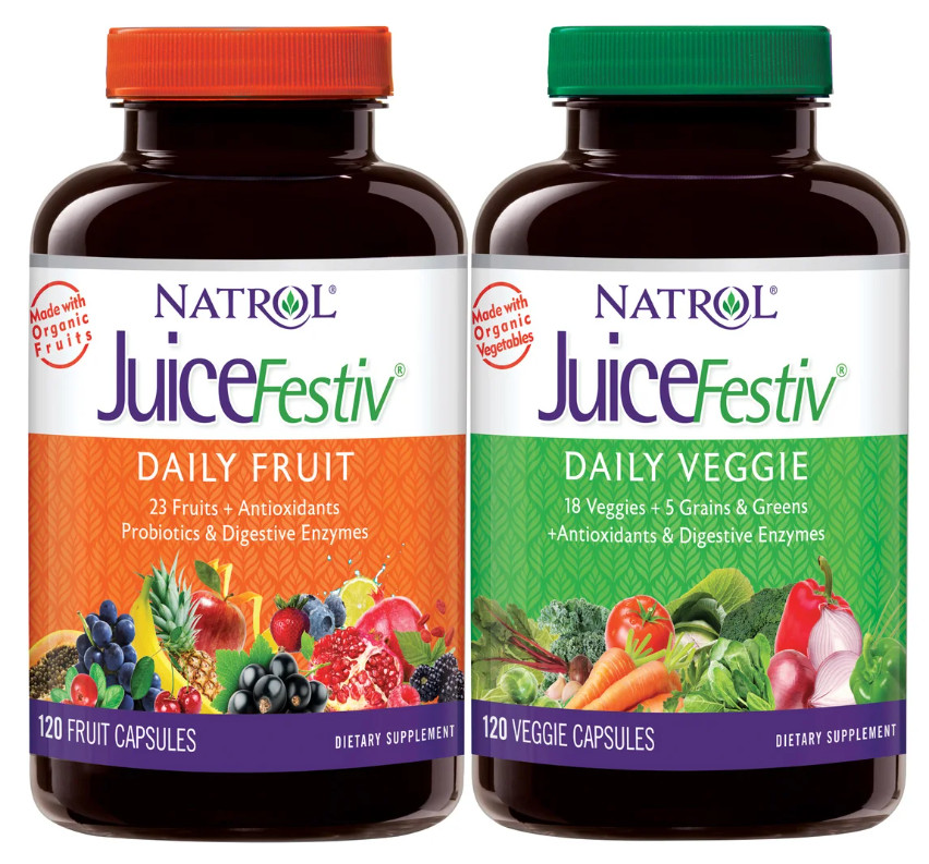 Natrol JuiceFestiv Daily Fruit & Veggie, 240 Capsules