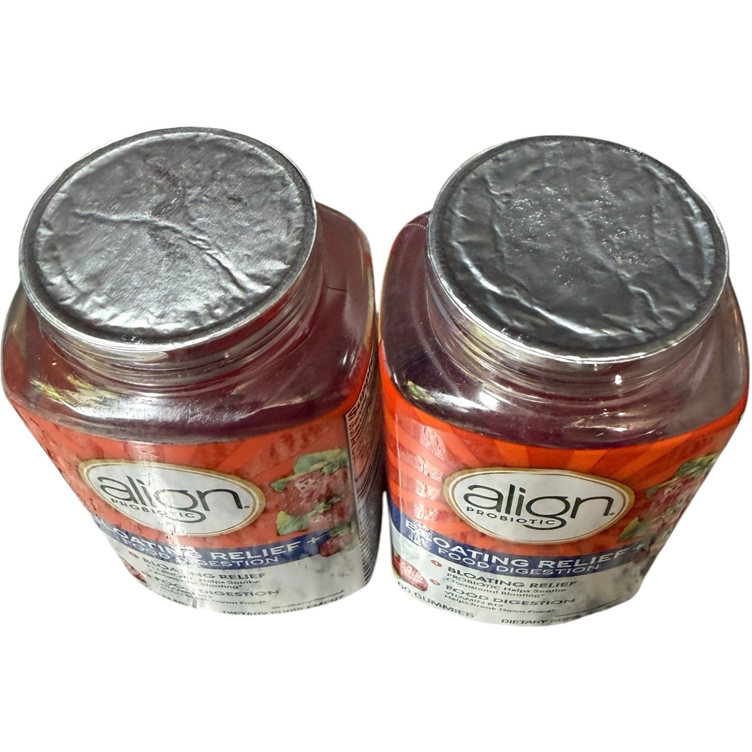 (2) Align Probiotic Bloating Relief Strawberry Gummies, 60 Each. Exp-09/2026