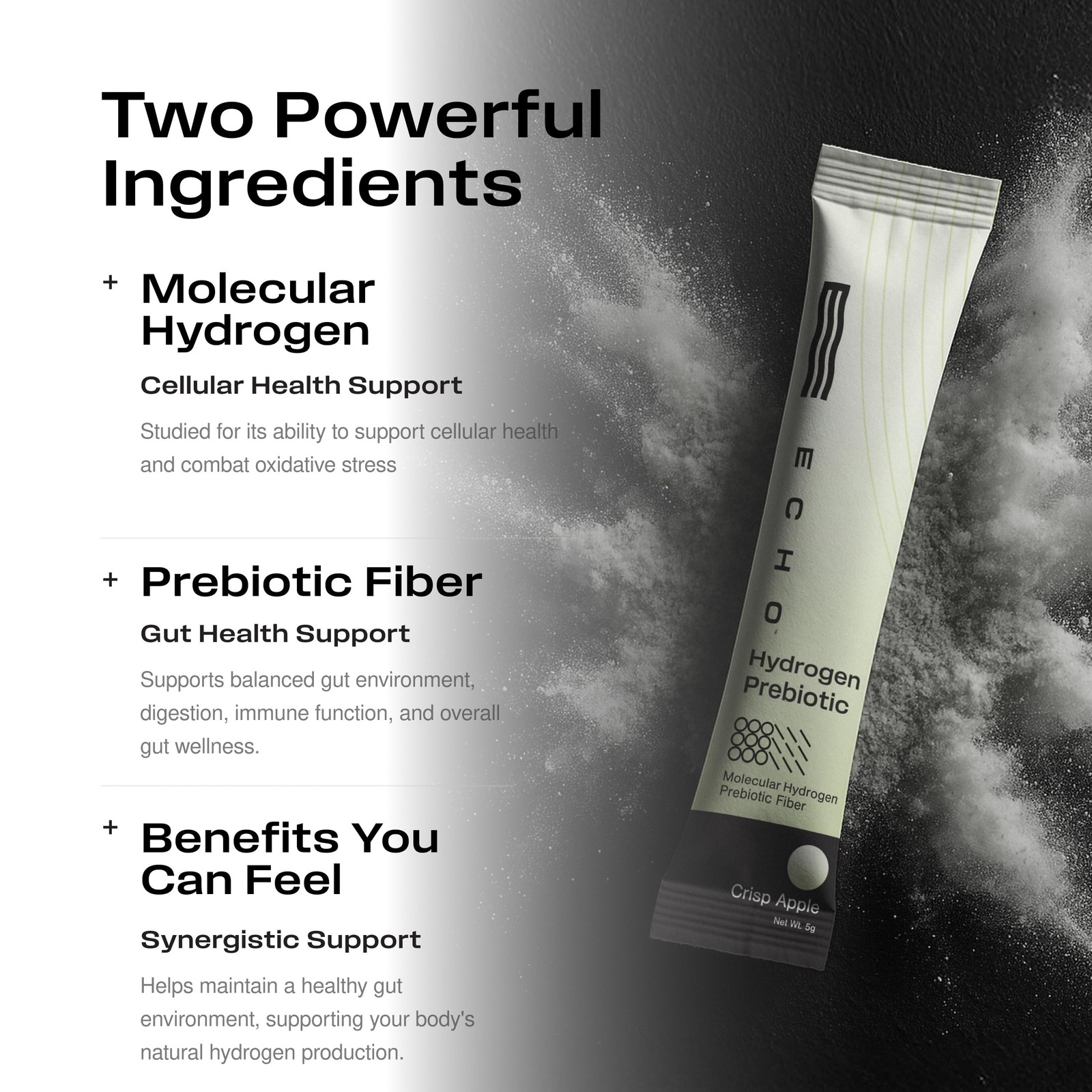 Echo Water Echo Molecular Hydrogen Drink Mix – 16 Ppm – Gut Health Mix For