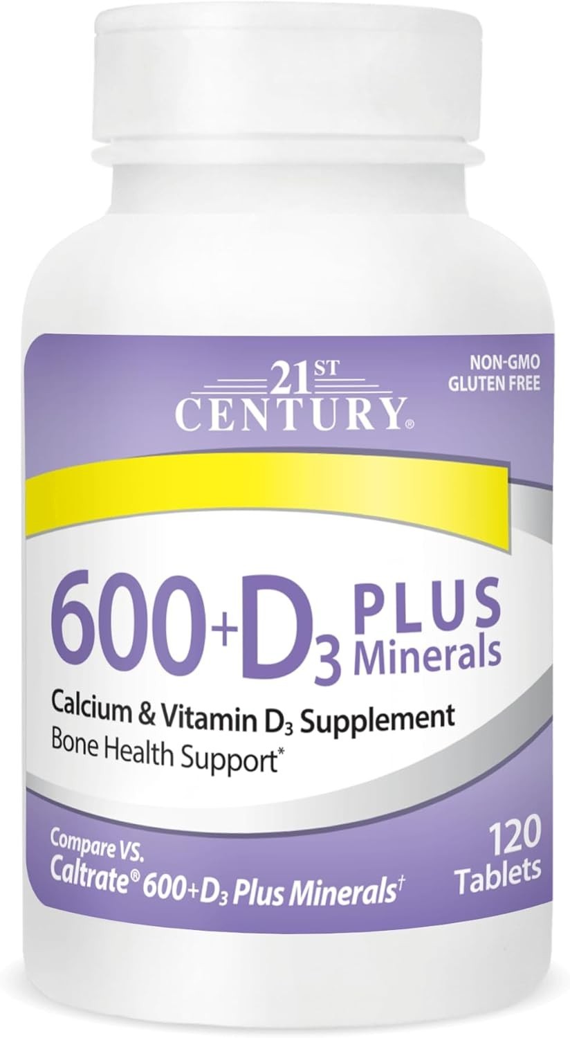 Bone & Joint Support Supplement: Calcium 600 Plus D & Minerals, 120 Tablets