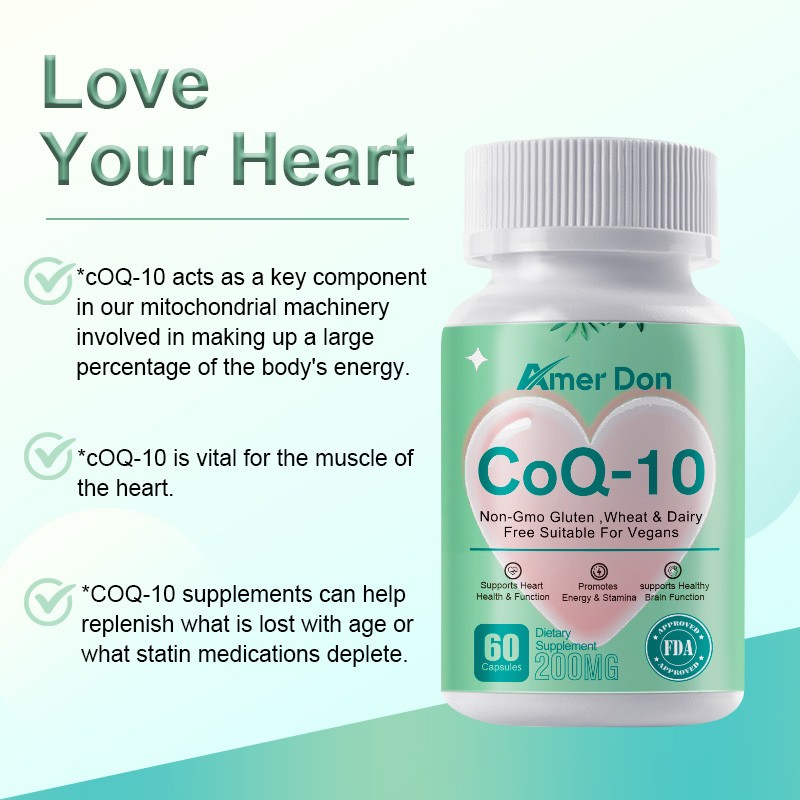 COQ 10 Coenzyme Q-10 200mg Heart Health Support, Increase Energy &amp, Stamina