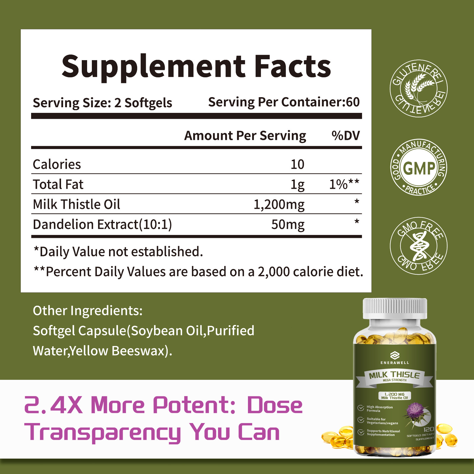 Milk Thistle (Silymarin) Extract 1000mg Liver Cleanser Detox | 02/07/2027