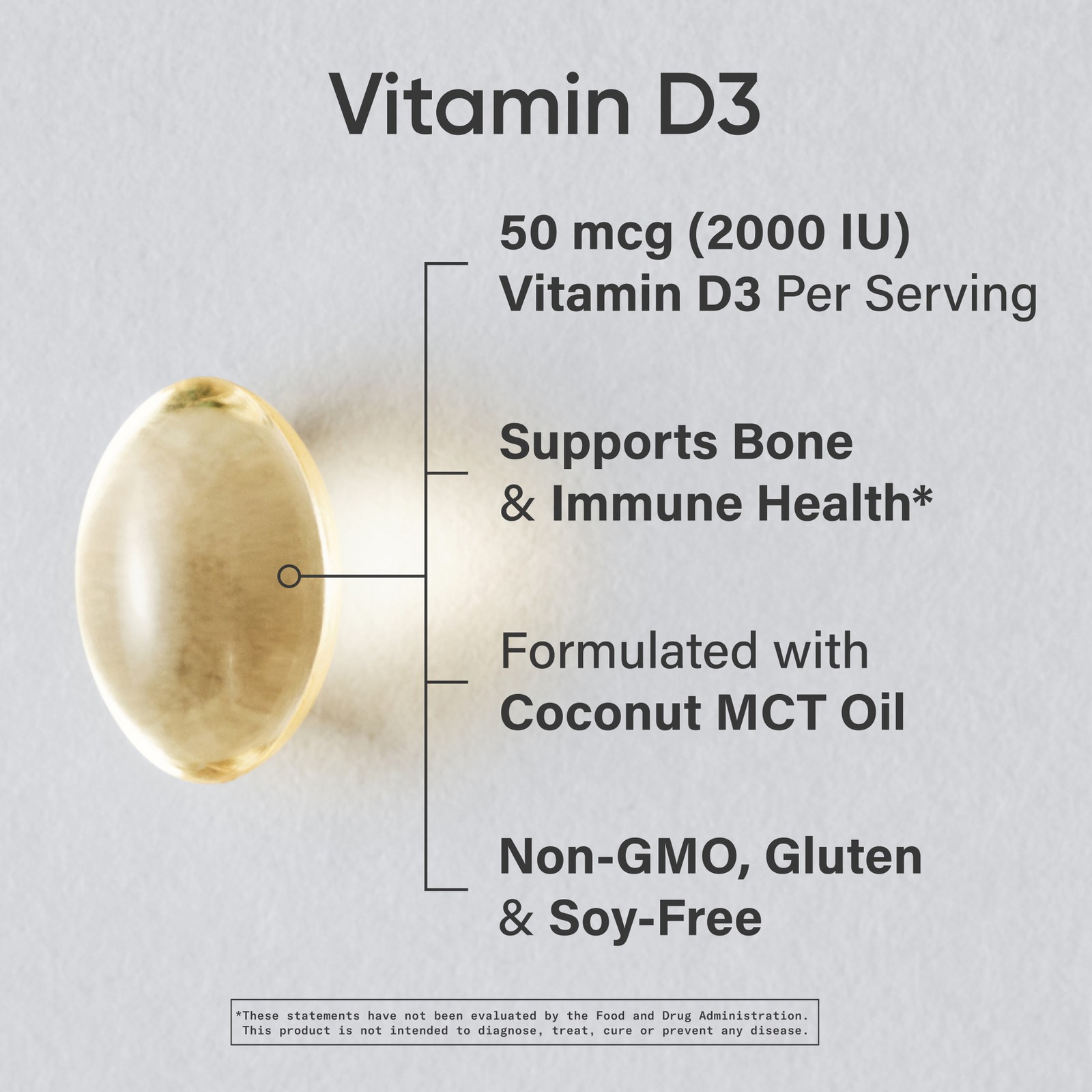 Vitamin D3 2000 IU with Coconut MCT Oil – High Potency Supplement (360 Softgels)