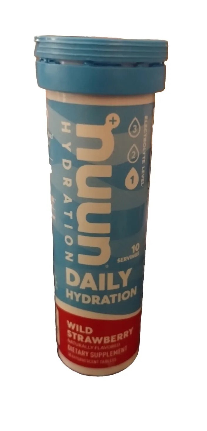 1 Nuun Daily Hydration Wellness electrolyte 10 WILD STRAWBERRY tabs 05/2024