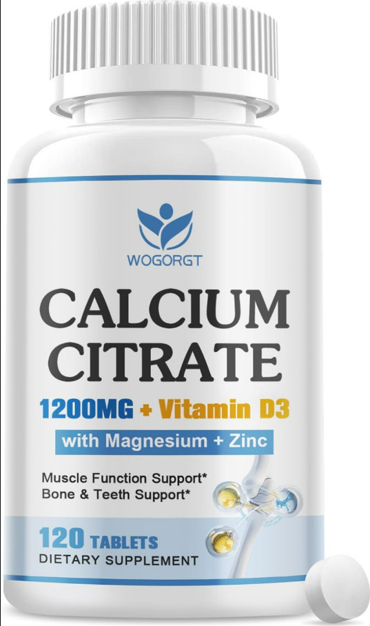 Calcium Citrate 1200mg with D3, Magnesium & Zinc for Bone and Immune Health Aids
