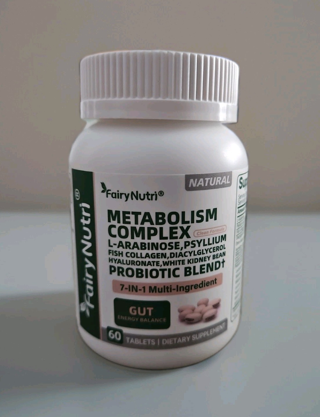 Metabolism Complex 60 Tablets L-Arabinose Psyllium Probiotic Blend 12/28