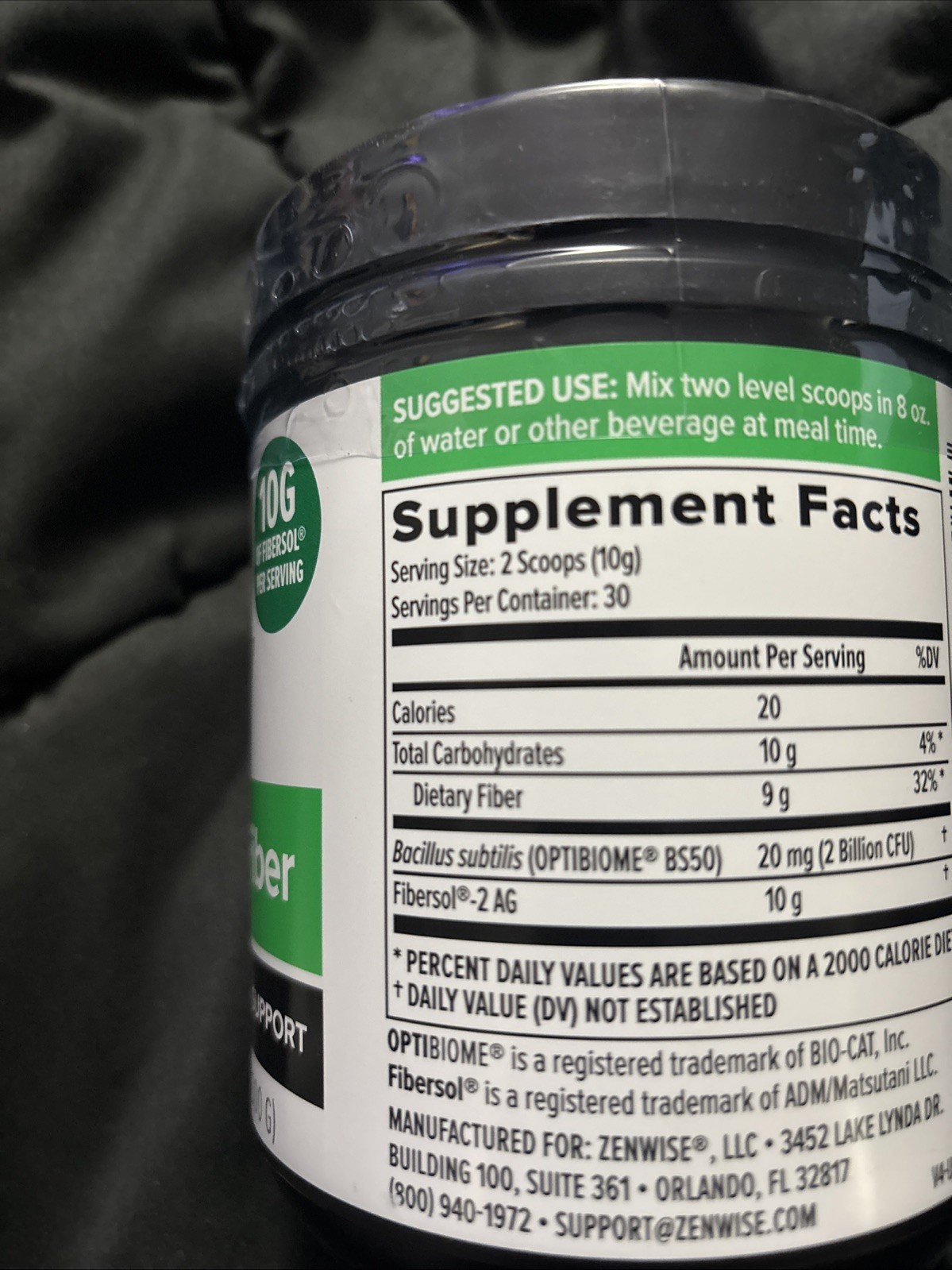 Zen wise Daily Prebiotic Fiber Plus Probiotics For Total Gut Support