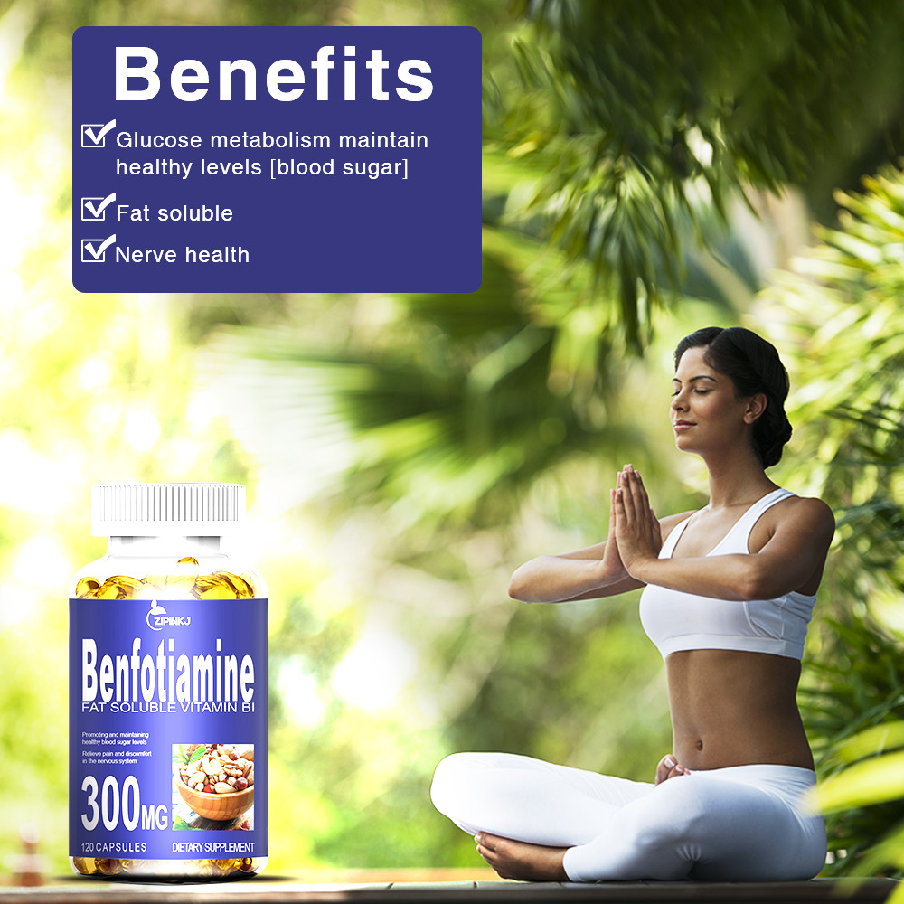 120pcs Benfotiamine Capsules 300mg – L-lecucine – Fat & Water Soluble Vitamin B1